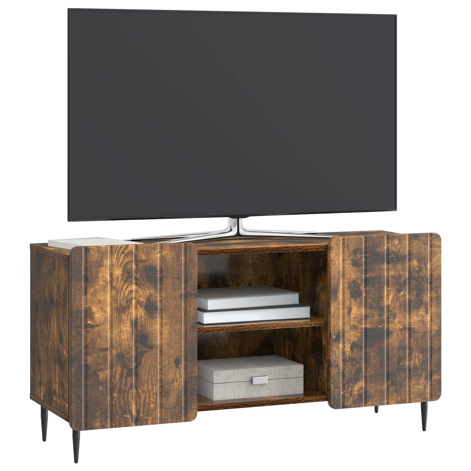 Meuble TV Chêne fumé 102 x 34,5 x 52 cm Bois d'ingénierie - XIOS