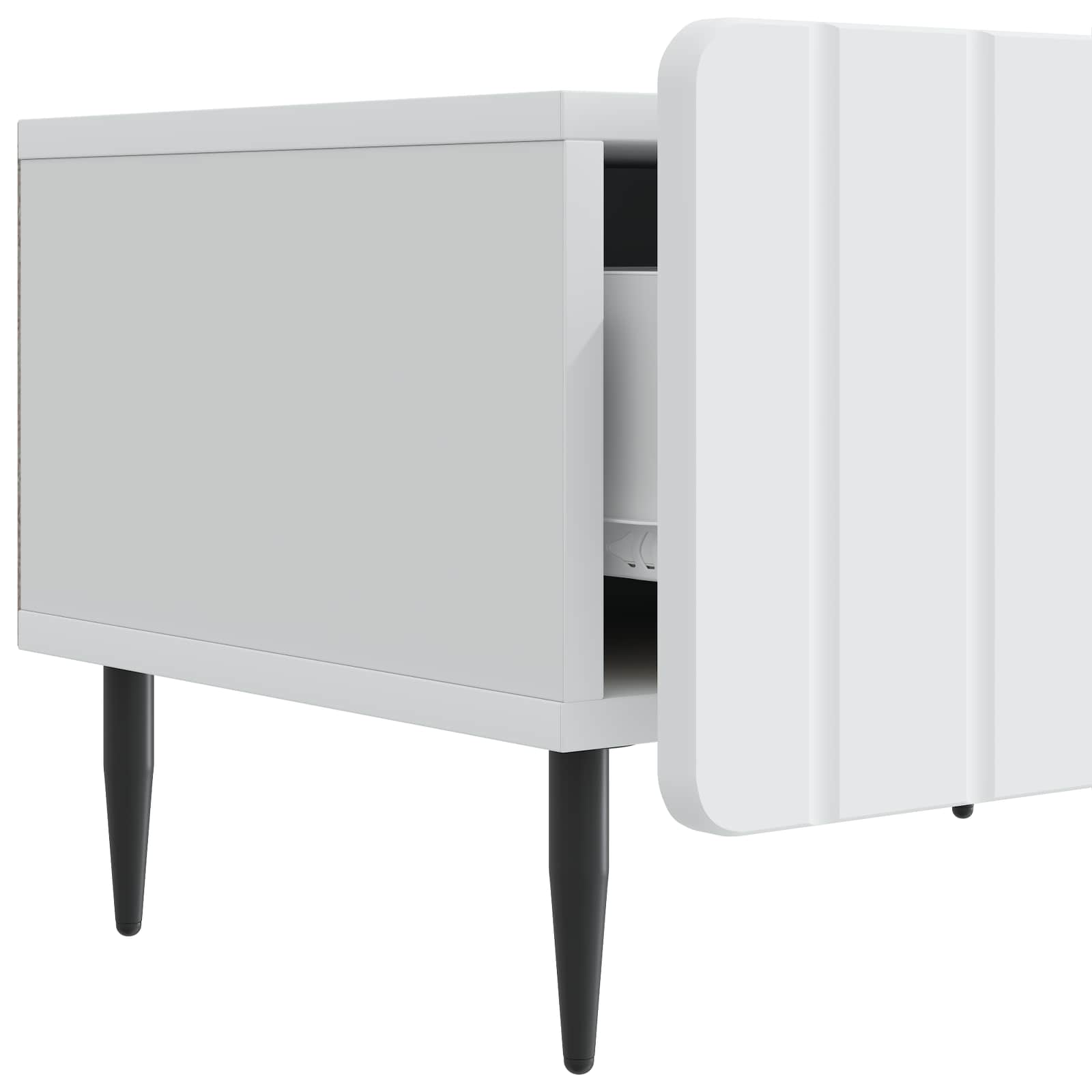Meuble TV Blanc 147 x 34,5 x 32 cm Bois d'ingénierie - XIOS