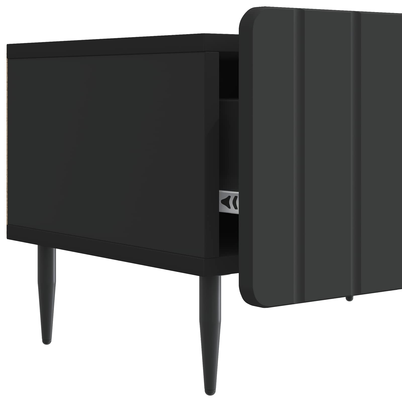 Meuble TV avec tiroir Noir 147 x 34,5 x 32 cm Bois d'ingénierie - XIOS