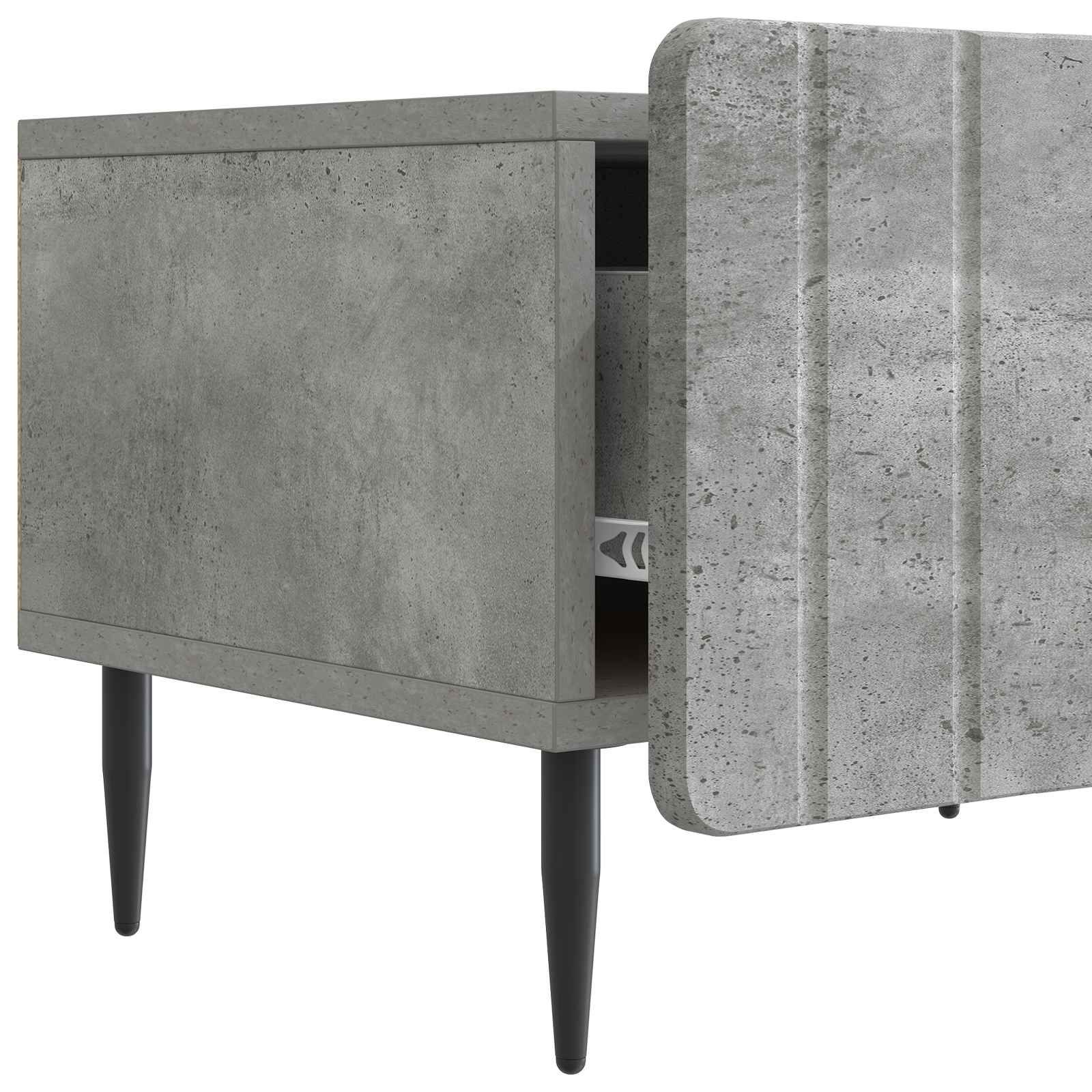 Meuble TV Gris béton 147 x 34,5 x 32 cm Bois d'ingénierie - XIOS