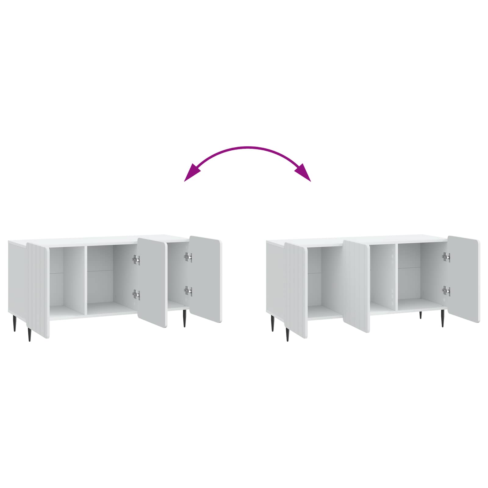 Meuble TV Blanc 99 x 34,5 x 52 cm Bois d'ingénierie - XIOS