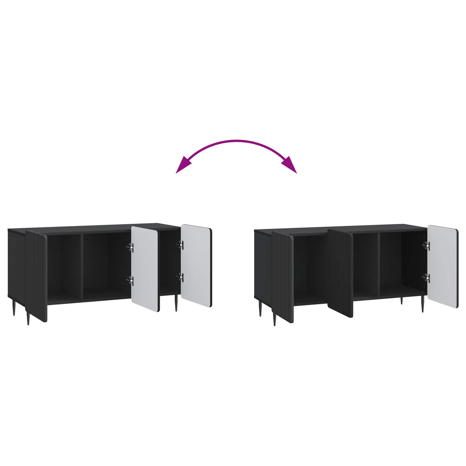 Meuble TV Noir 99 x 34,5 x 52 cm Bois d'ingénierie - XIOS