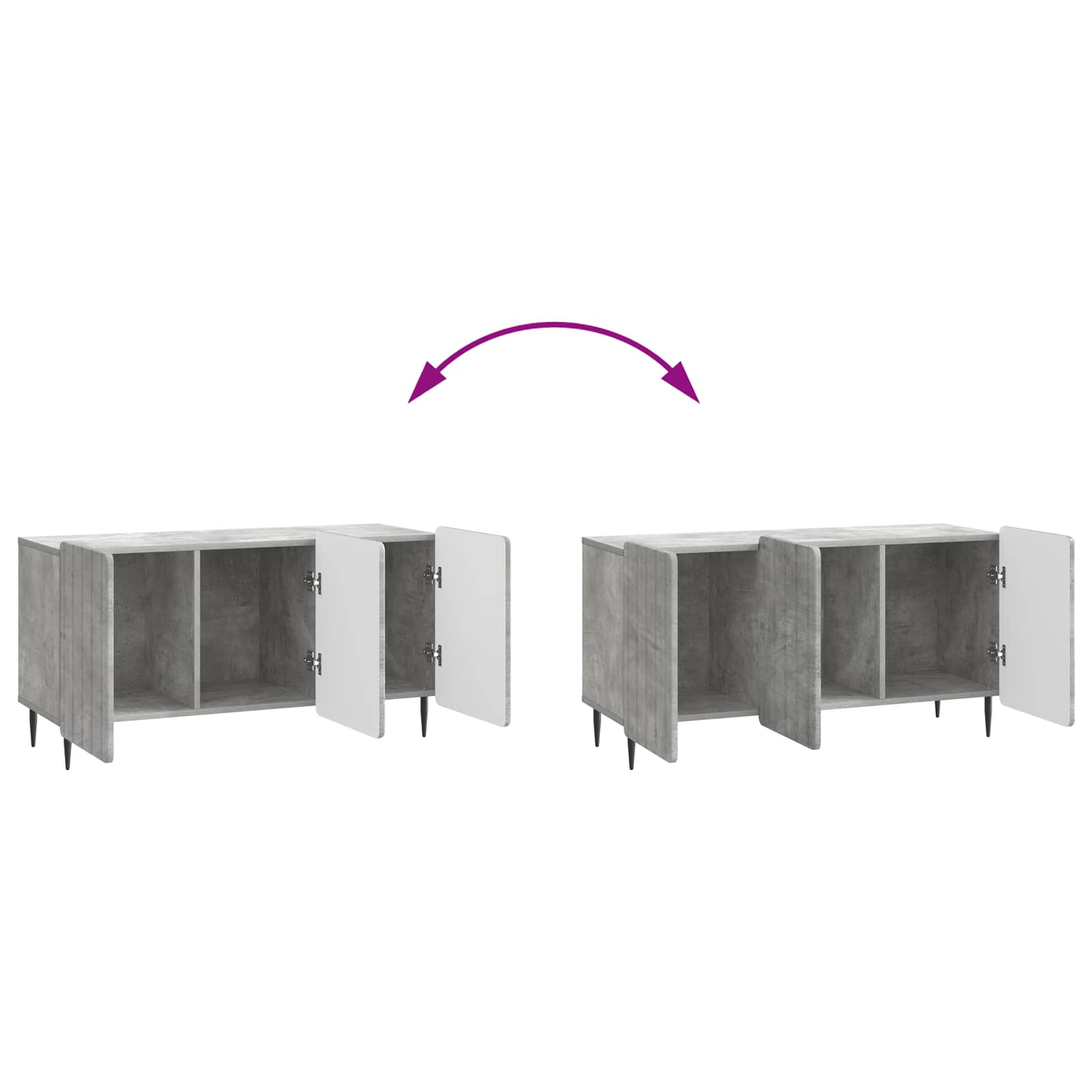 Meuble TV Gris béton 99 x 34,5 x 52 cm Bois d'ingénierie - XIOS