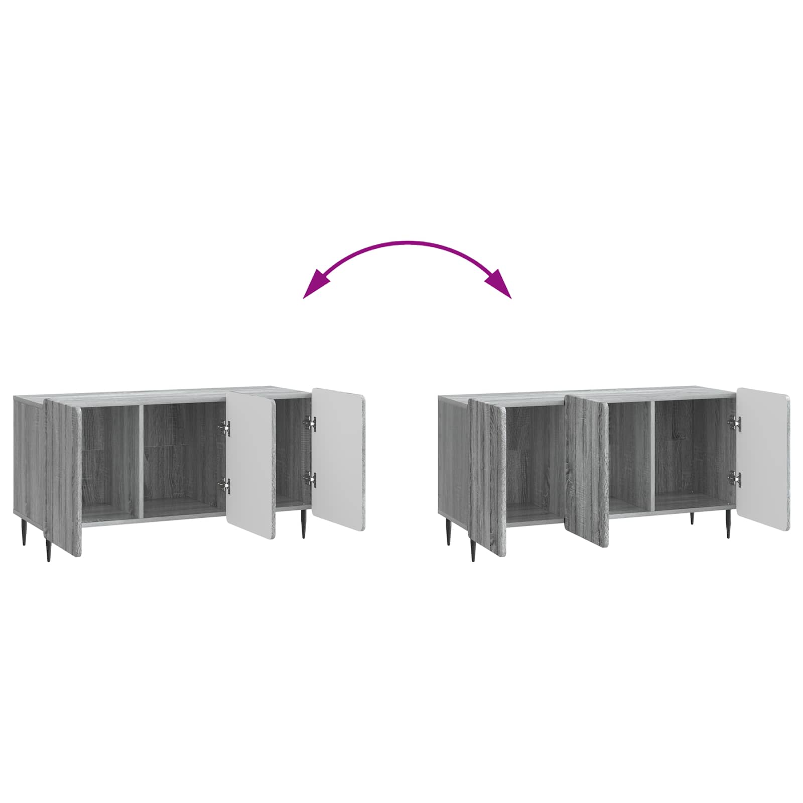 Meuble TV Sonoma gris 99 x 34,5 x 52 cm Bois d'ingénierie - XIOS