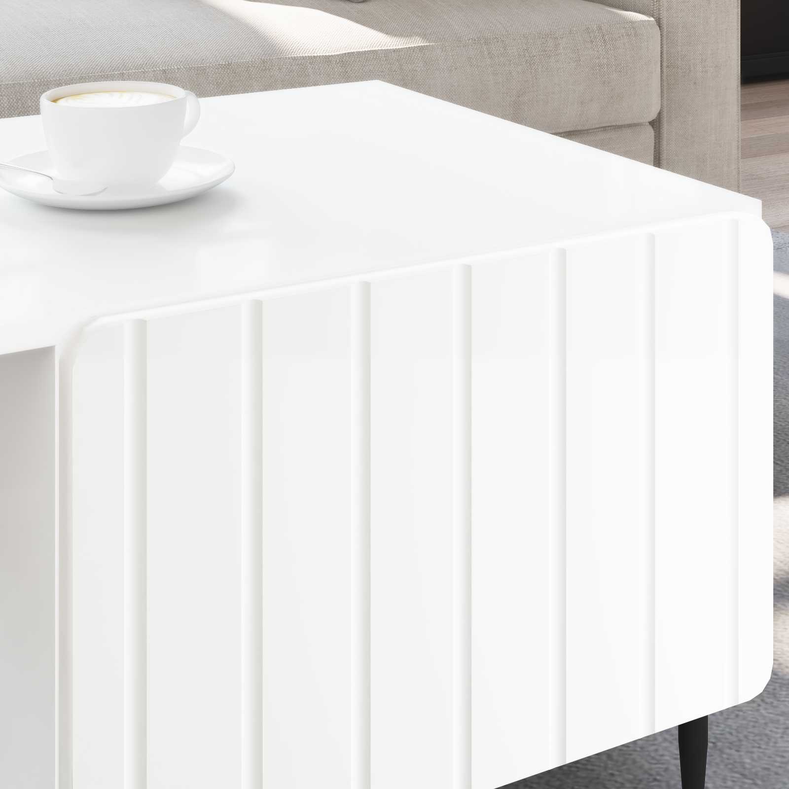 Table basse Blanc 90 x 50 x 40 cm Bois d'ingénierie - XIOS
