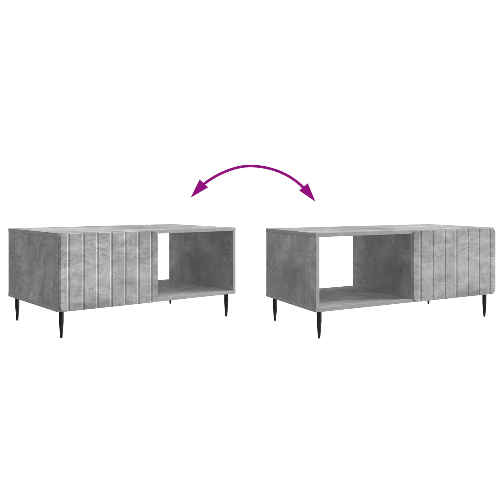 Table basse Gris béton 90 x 50 x 40 cm Bois d'ingénierie - XIOS