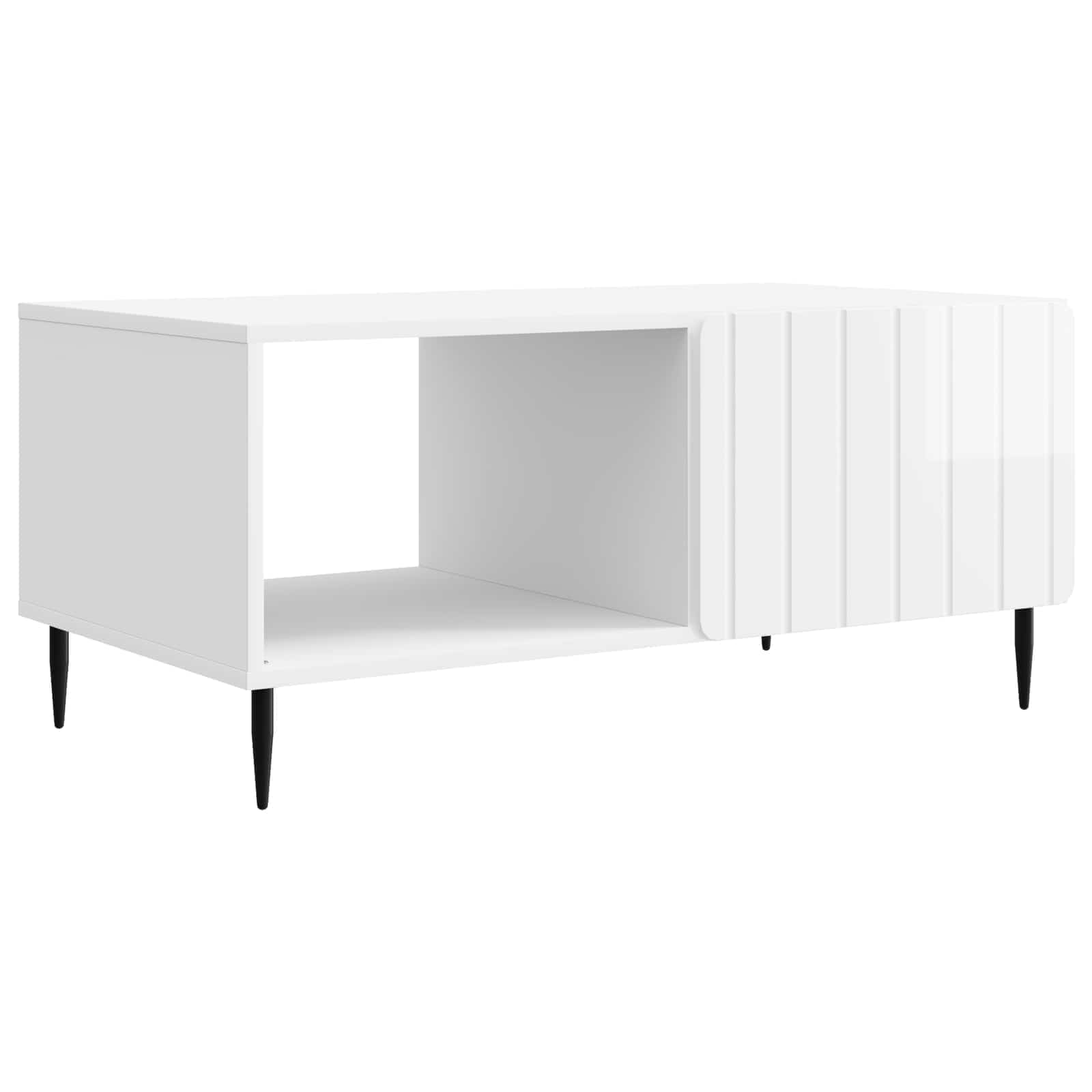 Table basse Blanc brillant 90 x 50 x 40 cm Bois d'ingénierie - XIOS