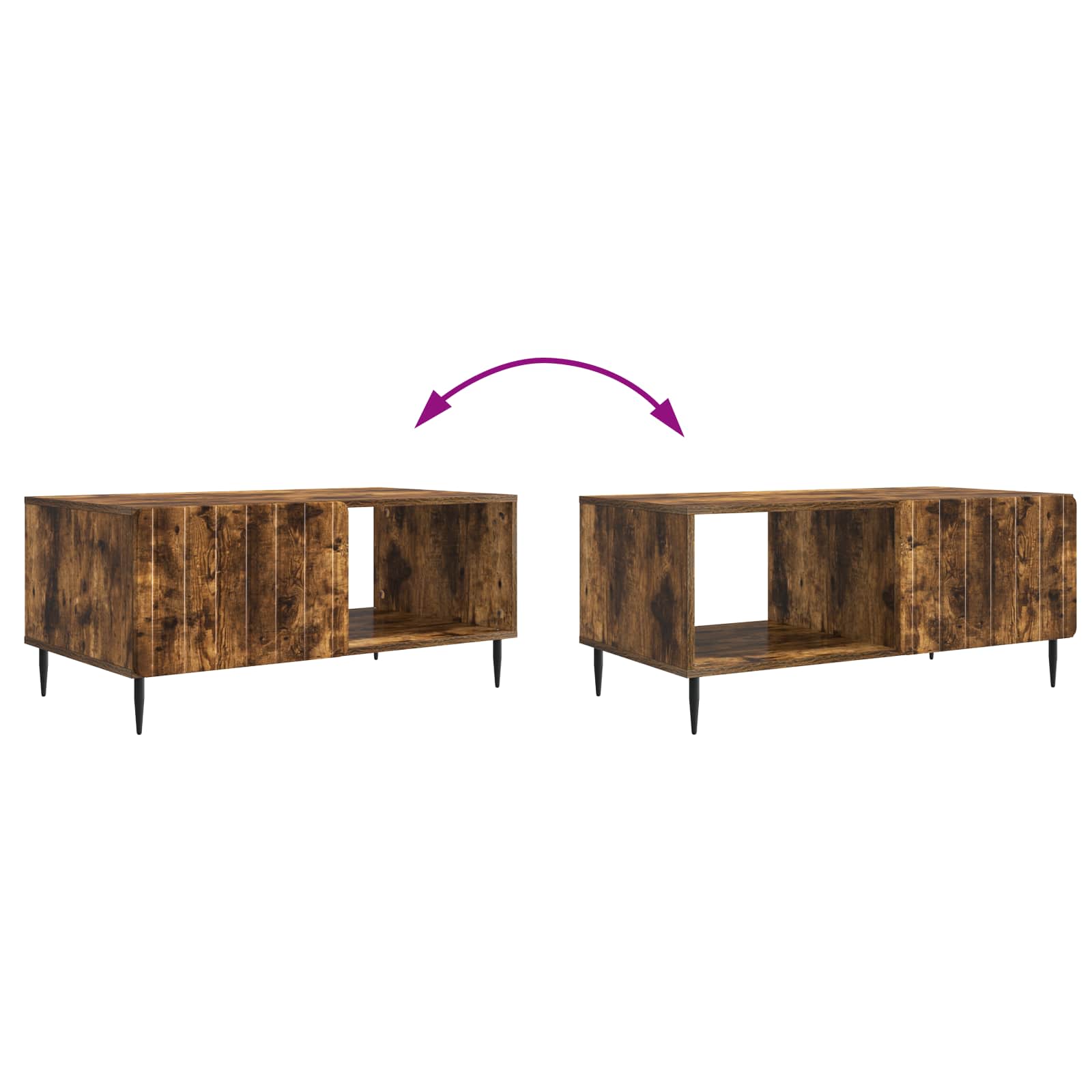 Table basse Chêne fumé 90 x 50 x 40 cm Bois d'ingénierie - XIOS