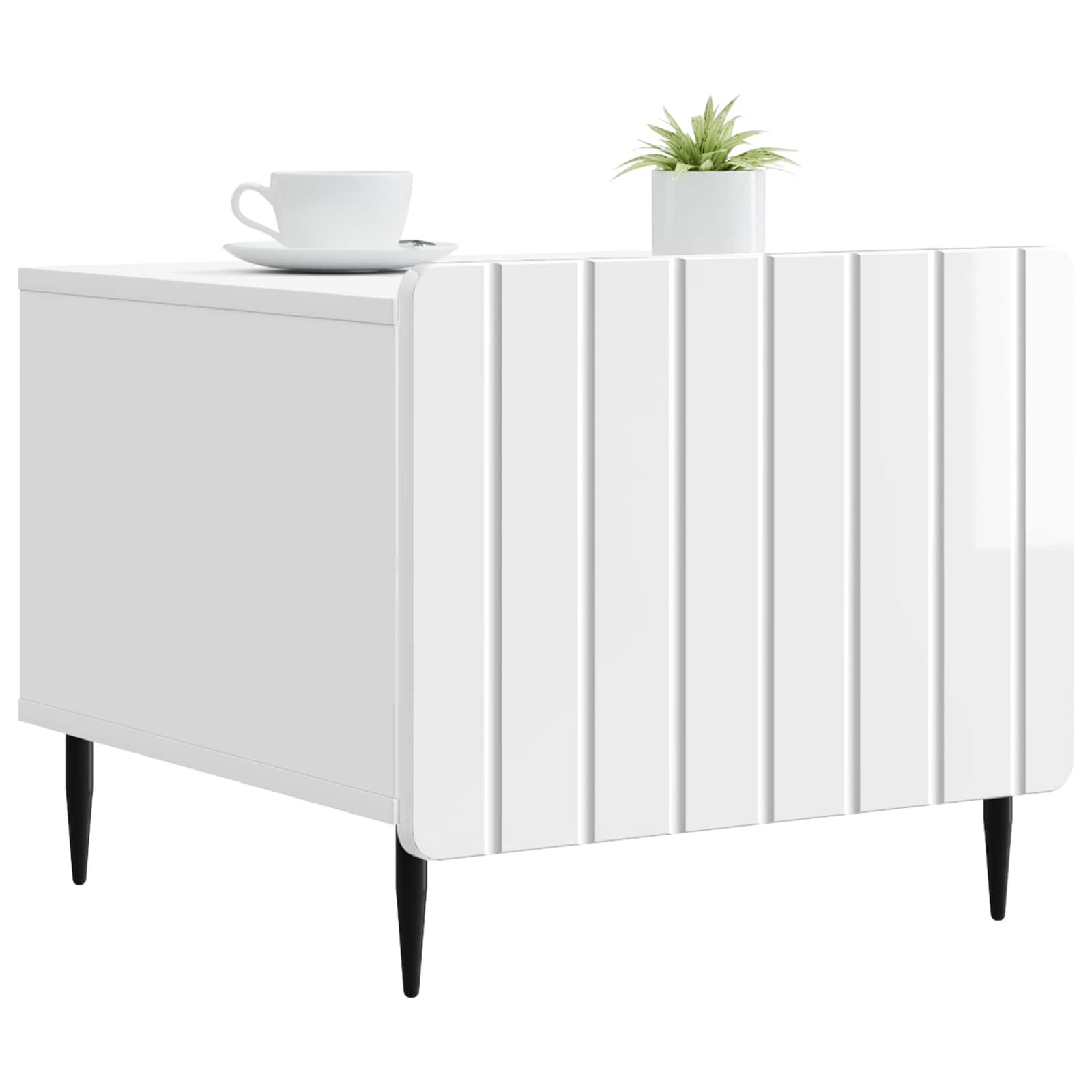 Table basse Blanc brillant 49 x 50 x 42 cm Bois d'ingénierie - XIOS
