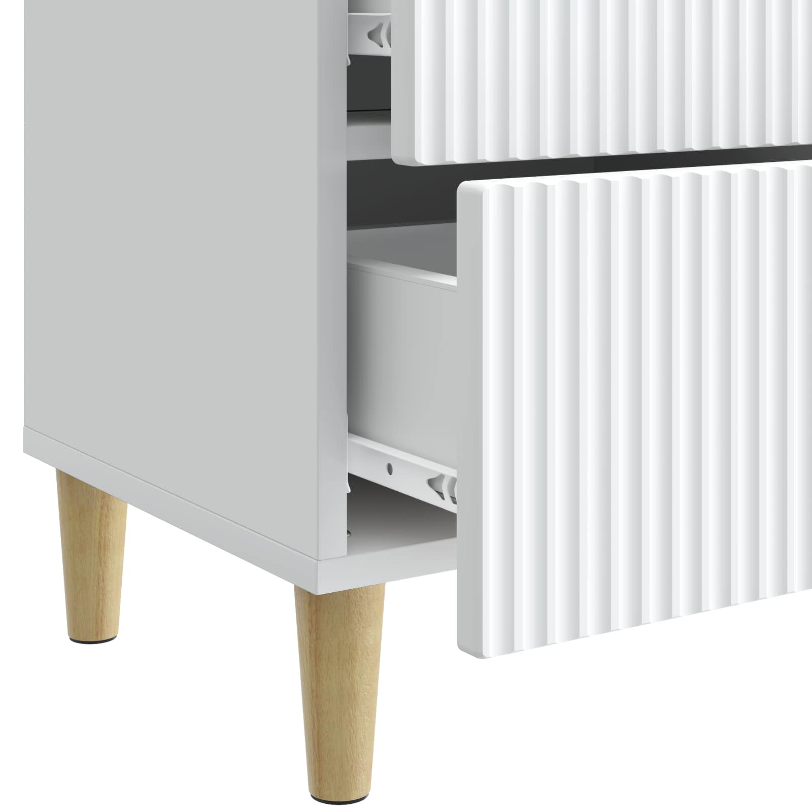 Cabinet de chevet avec tiroir 2 pcs Blanc 43 x 34,5 x 48 cm - XIOS