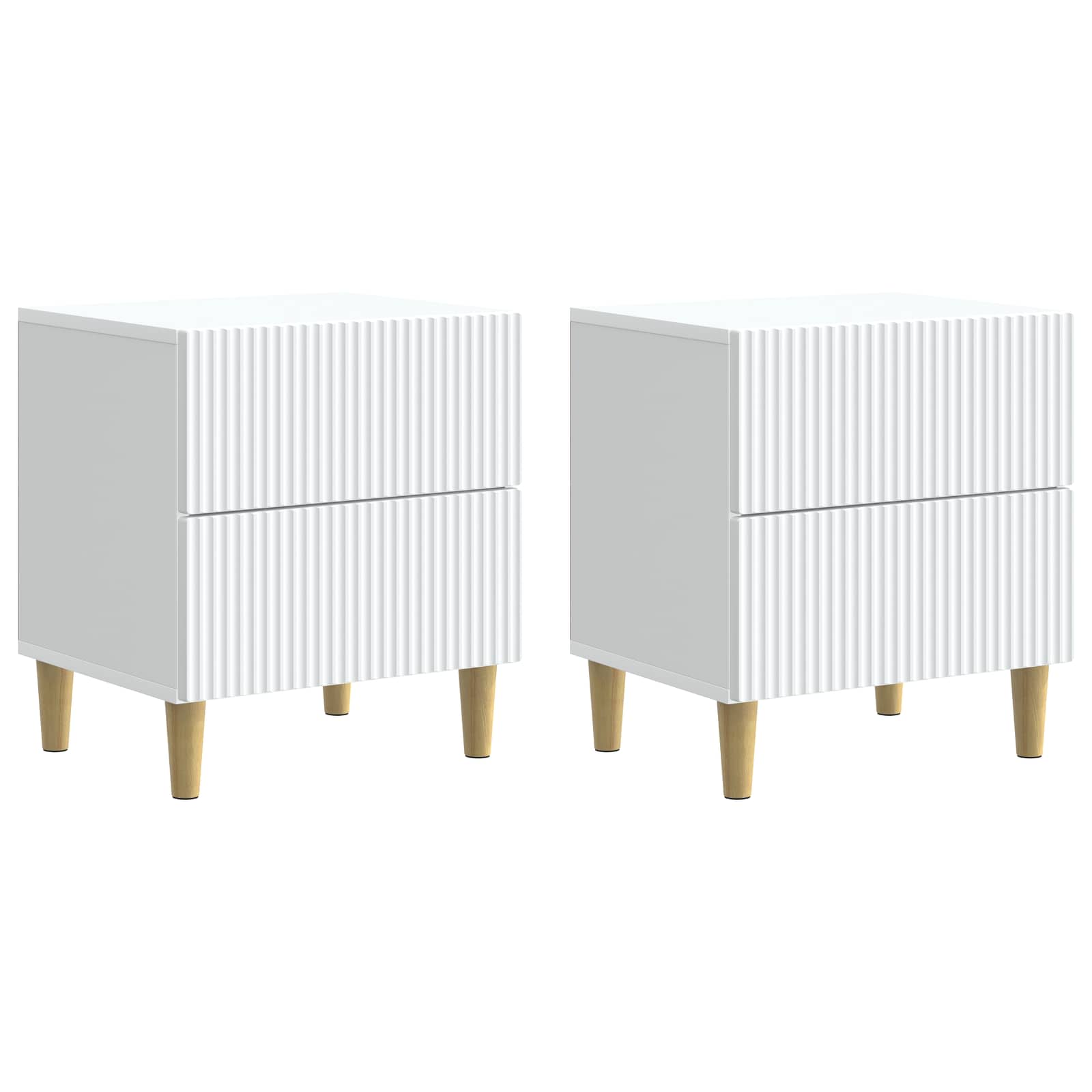 Cabinet de chevet avec tiroir 2 pcs Blanc 43 x 34,5 x 48 cm - XIOS
