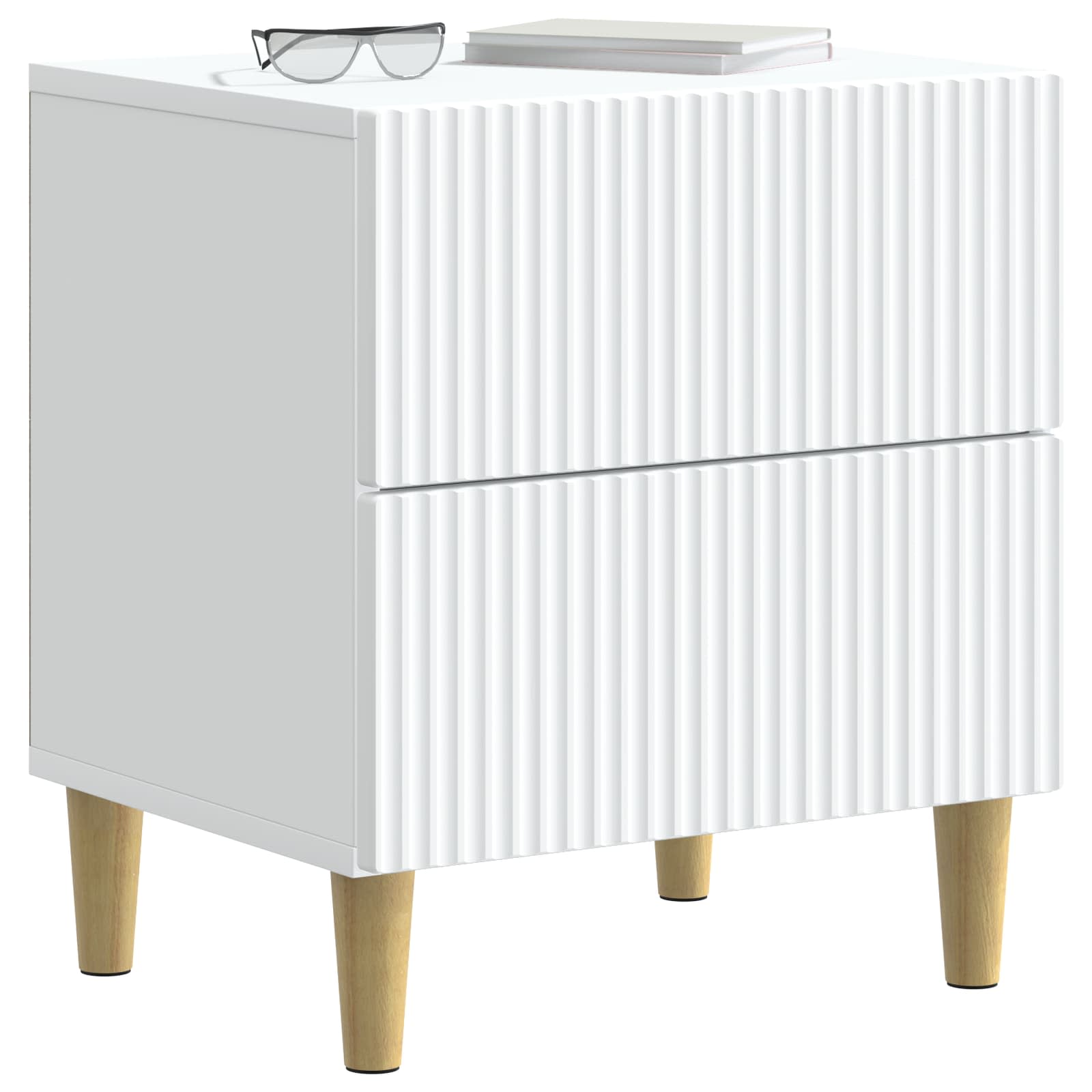 Cabinet de chevet avec tiroir 2 pcs Blanc 43 x 34,5 x 48 cm - XIOS