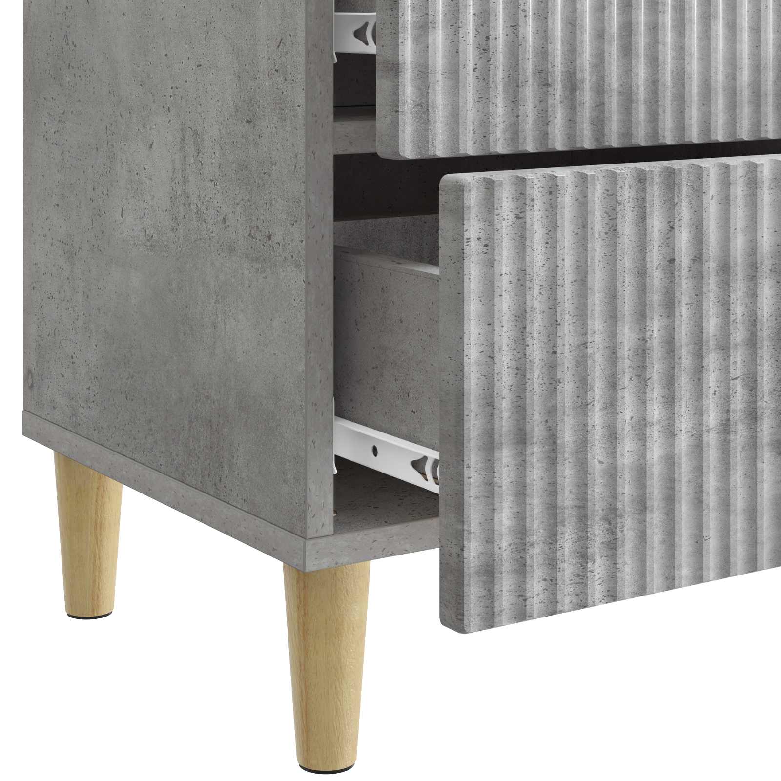 Cabinet de chevet 2 pcs Gris béton 43 x 34,5 x 48 cm - XIOS