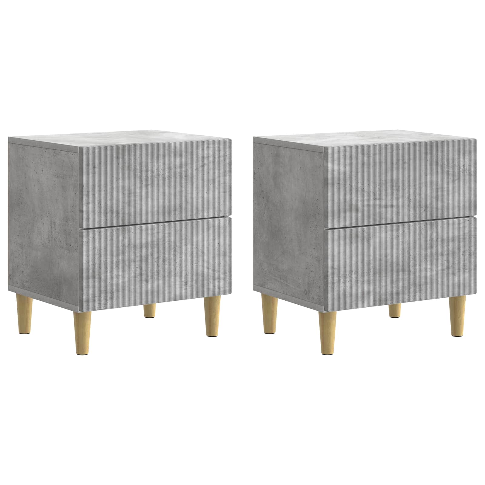 Cabinet de chevet 2 pcs Gris béton 43 x 34,5 x 48 cm - XIOS