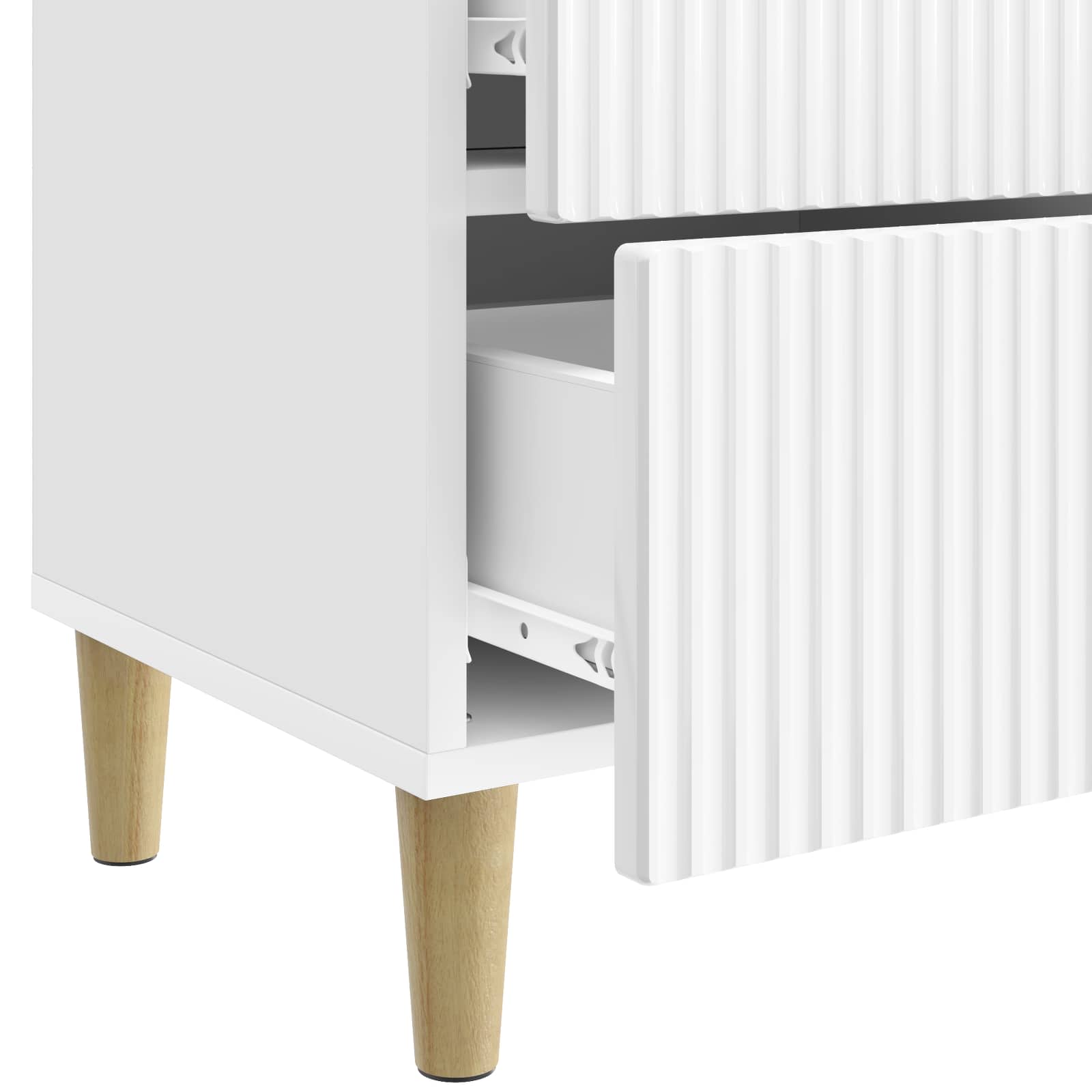 Cabinet de chevet 2 pcs Blanc brillant 43 x 34,5 x 48 cm - XIOS
