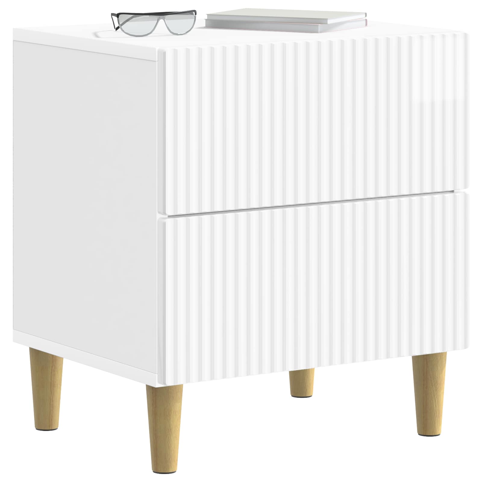 Cabinet de chevet 2 pcs Blanc brillant 43 x 34,5 x 48 cm - XIOS