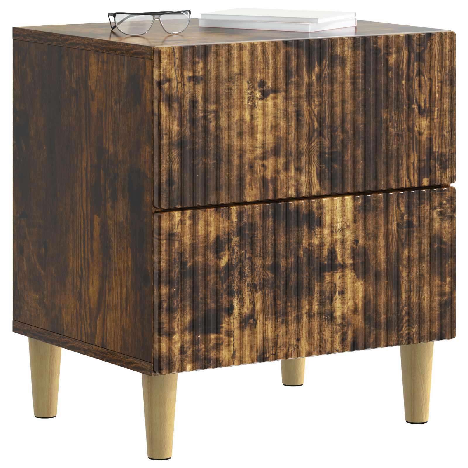 Cabinet de chevet avec tiroir Chêne fumé 43 x 34,5 x 48 cm - XIOS