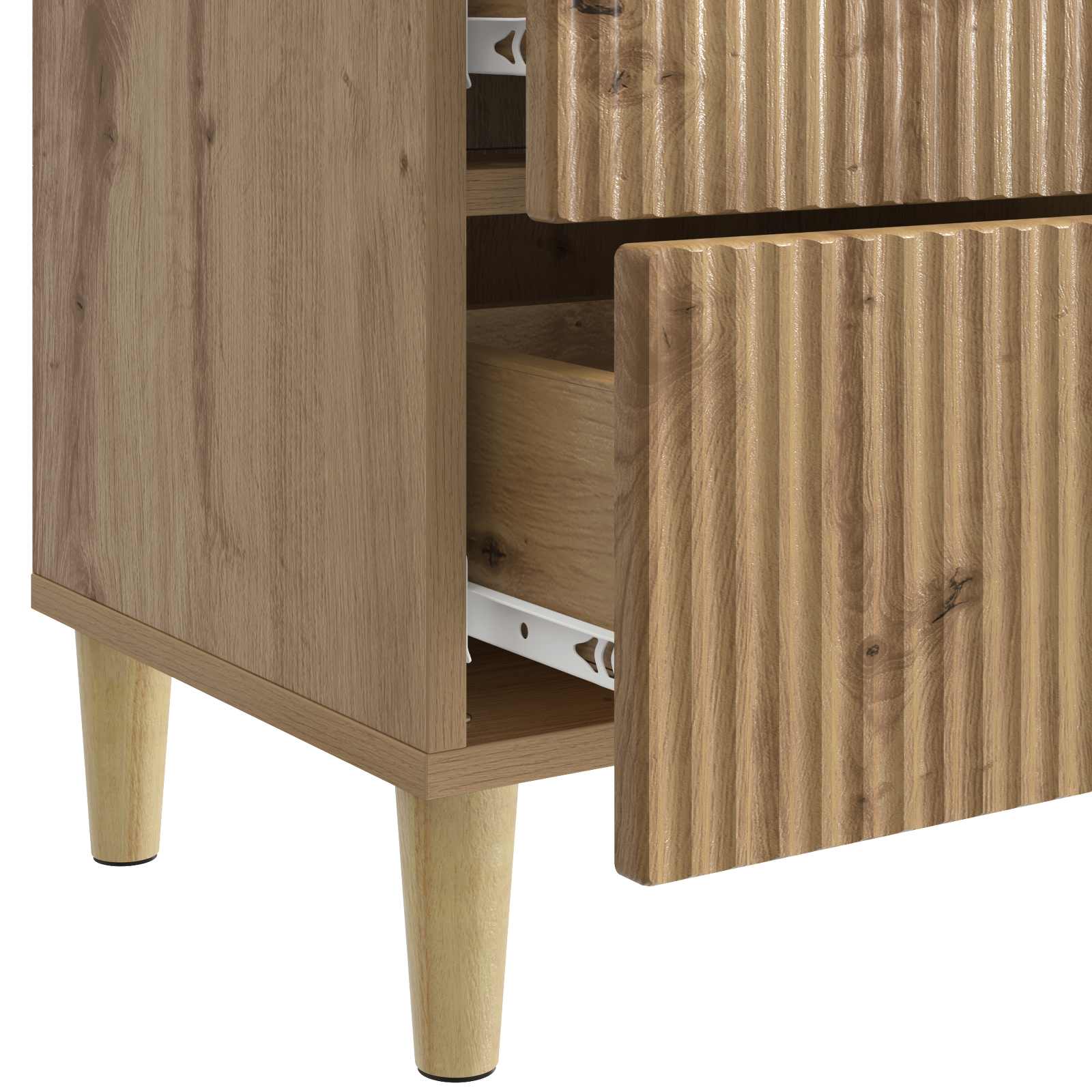 Cabinet de chevet 2 pcs Chêne artisanal 43 x 34,5 x 48 cm - XIOS