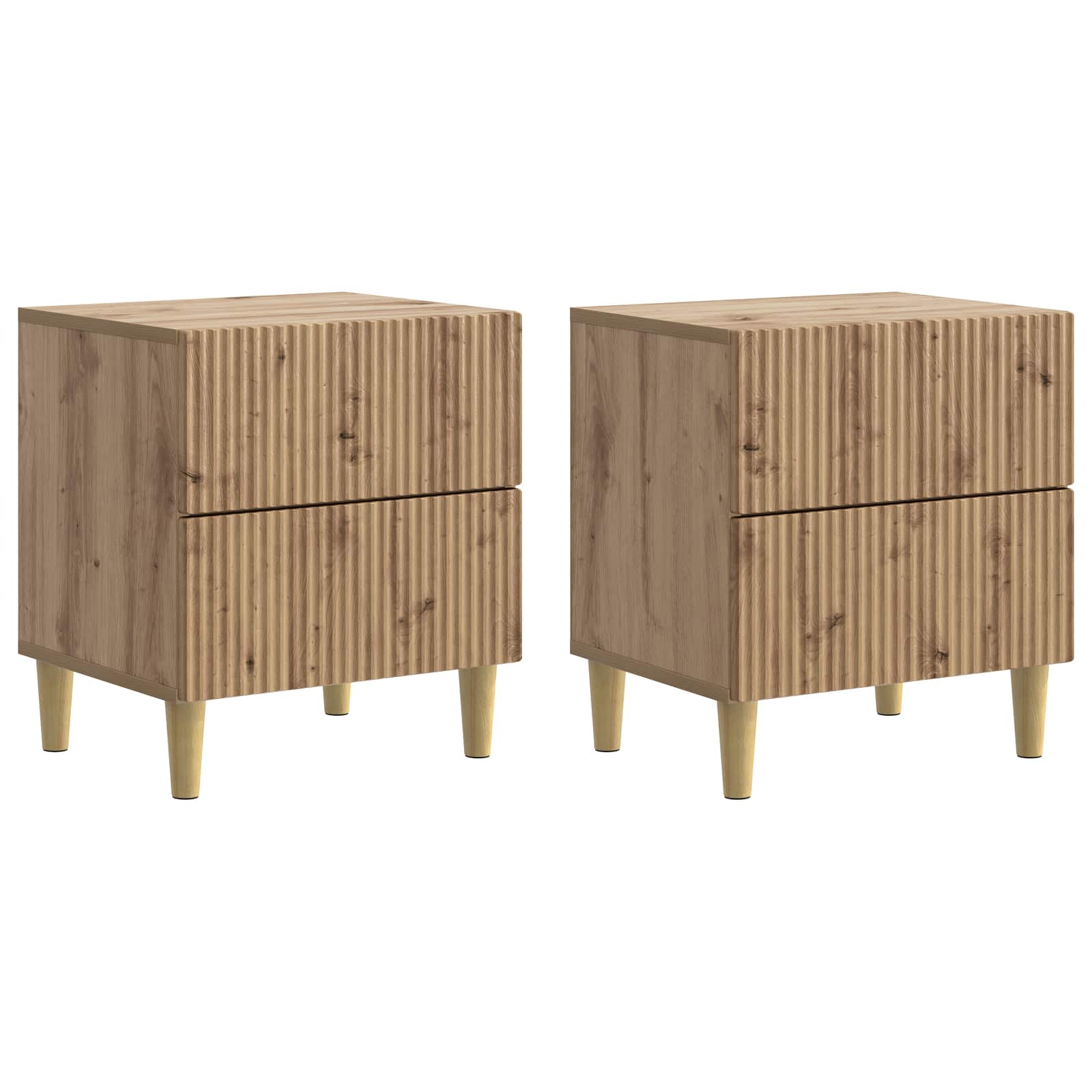Cabinet de chevet 2 pcs Chêne artisanal 43 x 34,5 x 48 cm - XIOS