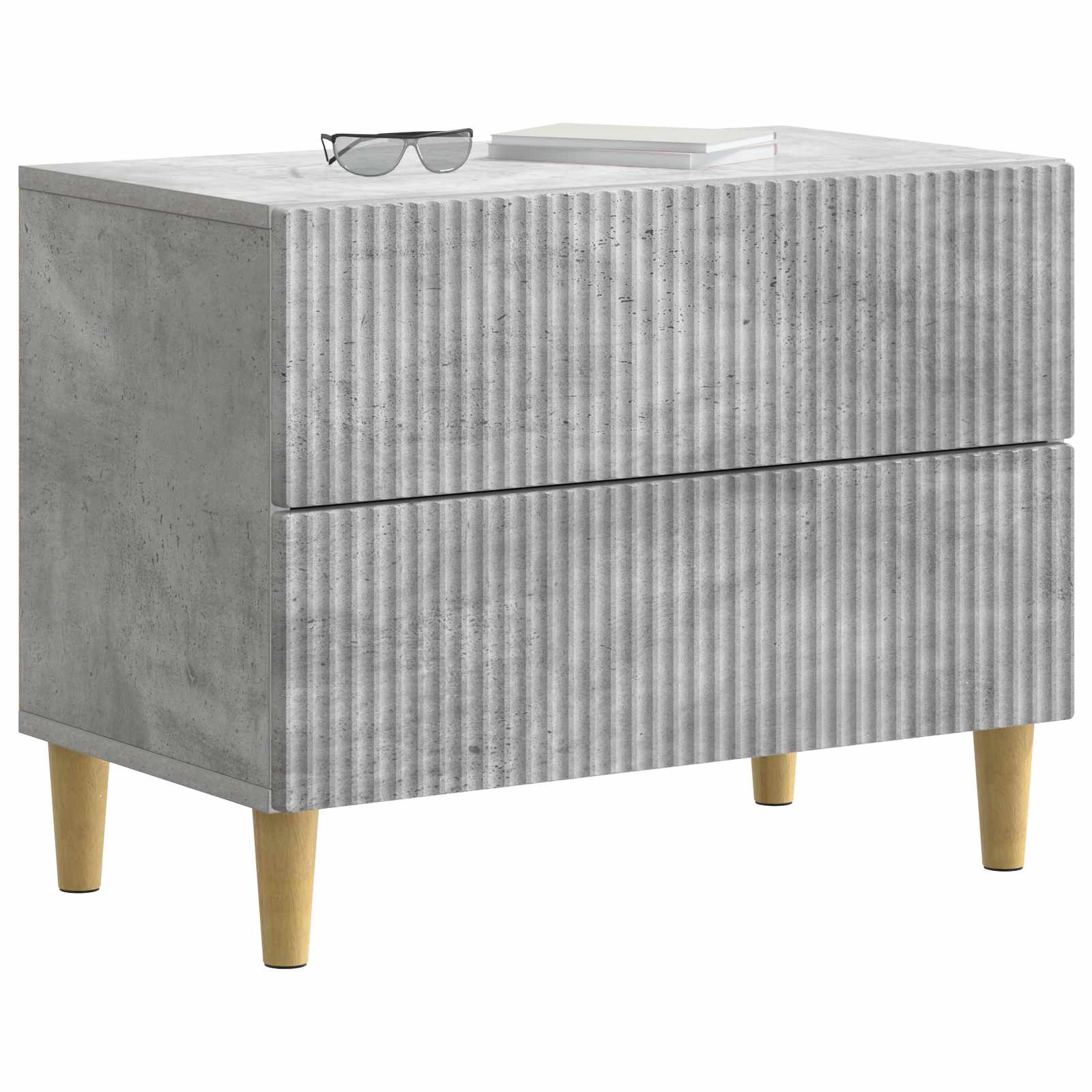 Cabinet de chevet avec tiroir Gris béton 62 x 34,5 x 48 cm - XIOS