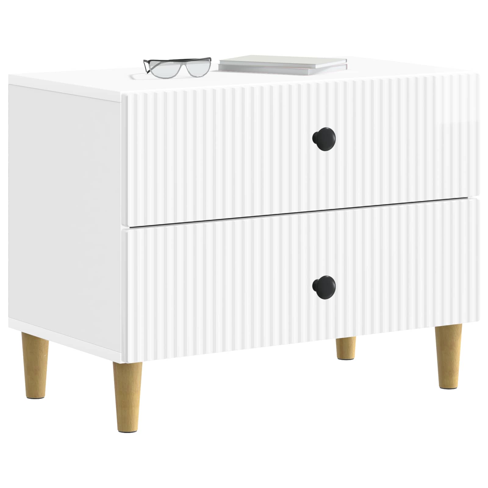 Cabinet de chevet avec tiroir Blanc brillant 62 x 34,5 x 48 cm - XIOS