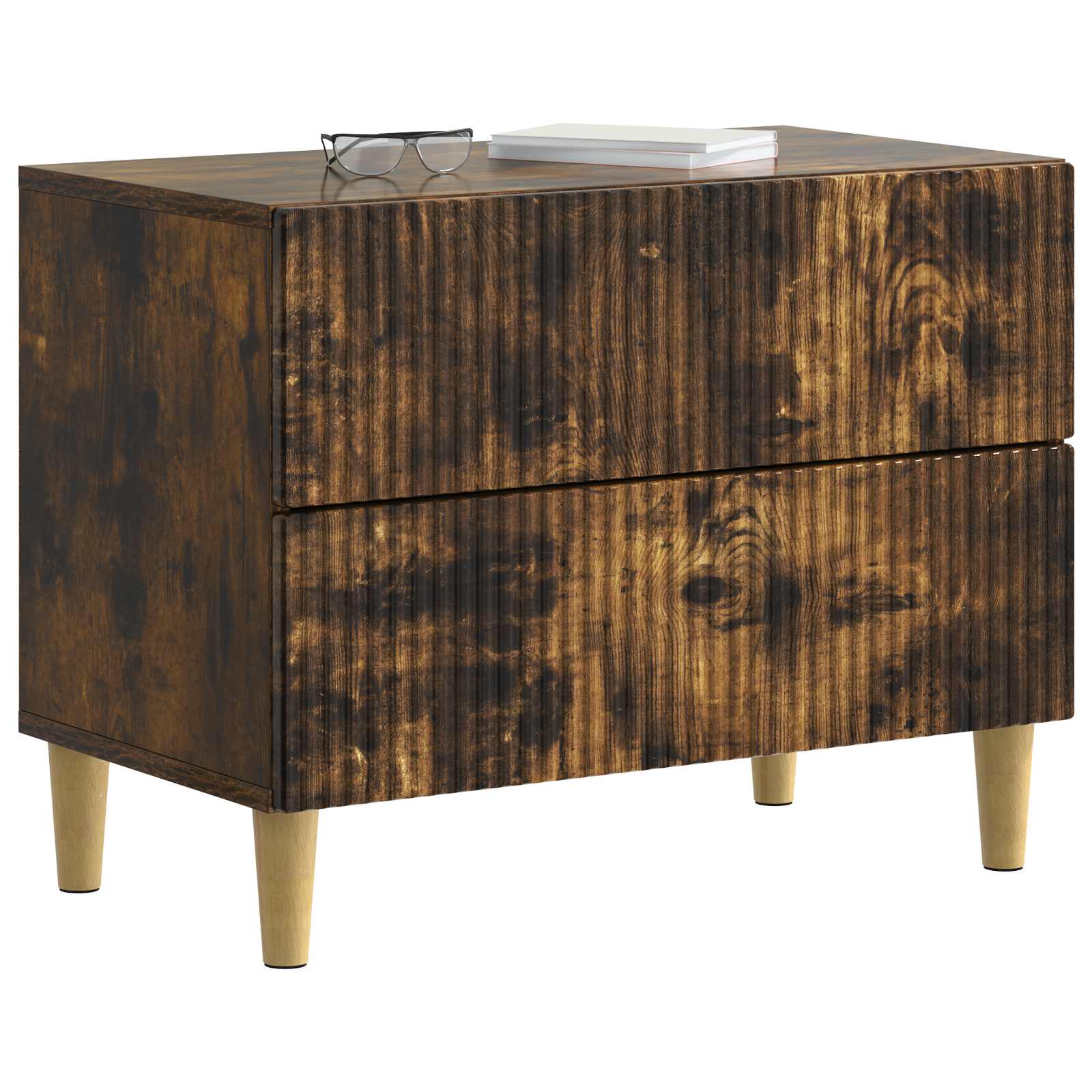 Cabinet de chevet avec tiroir Chêne fumé 62 x 34,5 x 48 cm - XIOS