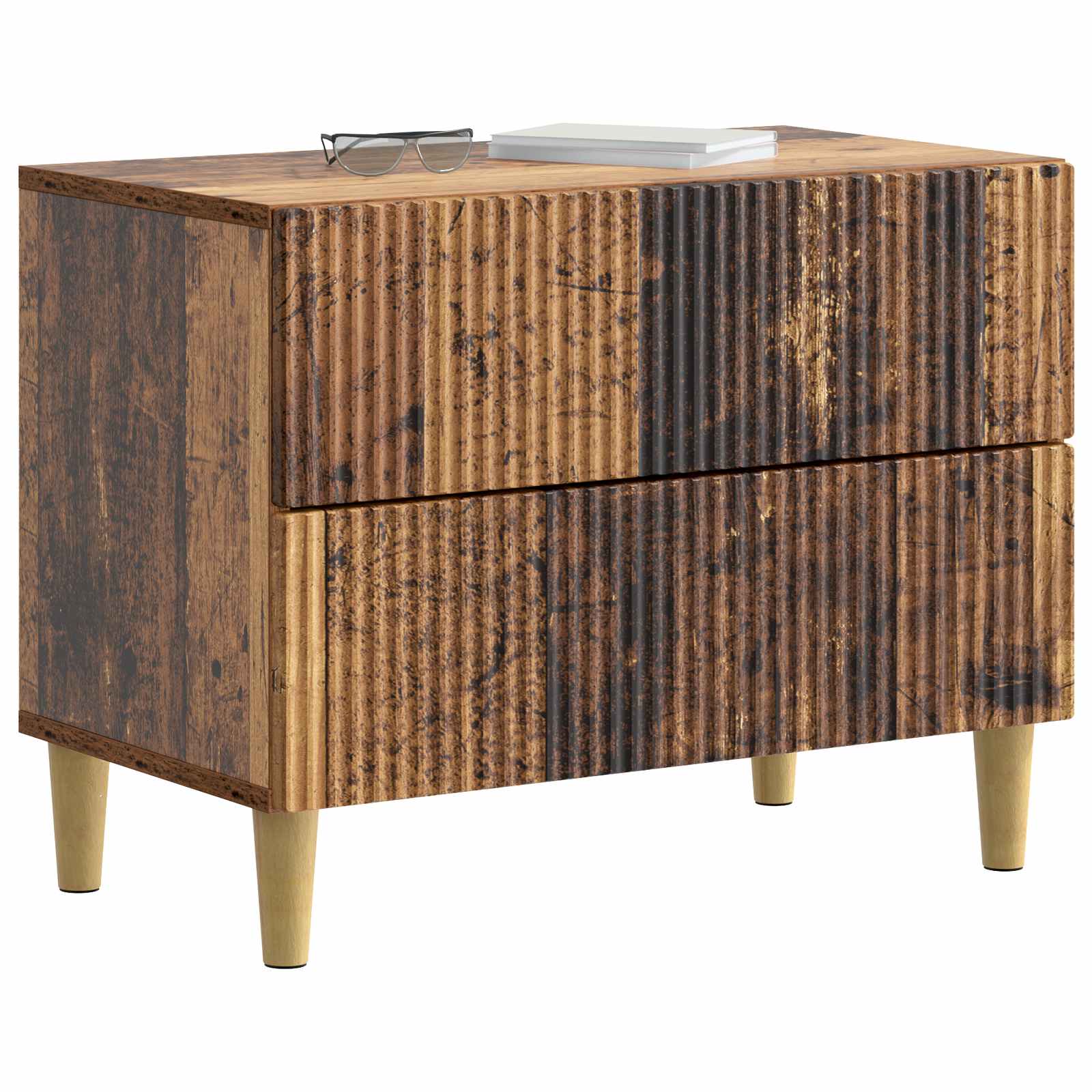 Cabinet de chevet avec tiroir Bois ancien 62 x 34,5 x 48 cm - XIOS