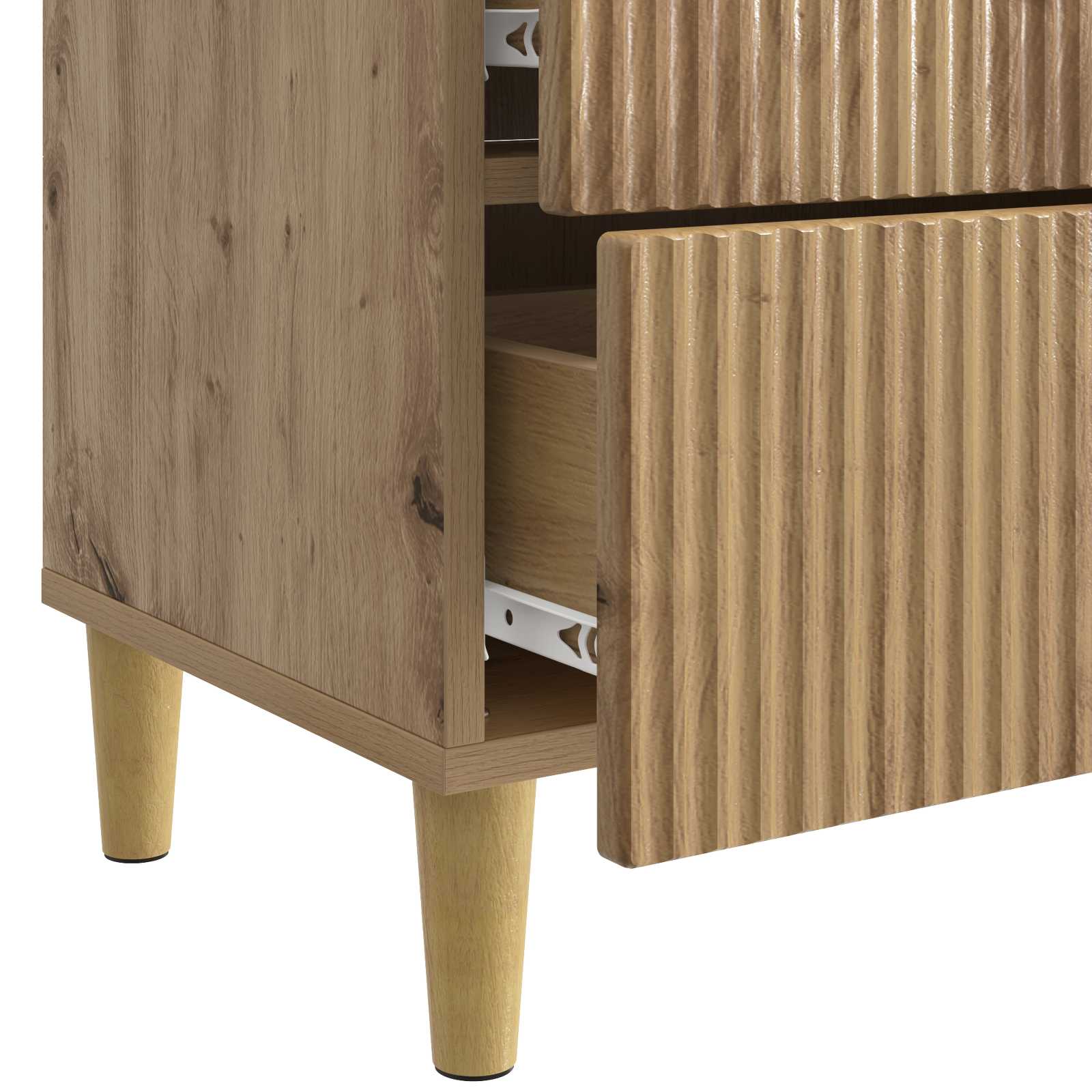 Cabinet de chevet avec tiroir Chêne artisanal 62 x 34,5 x 48 cm - XIOS