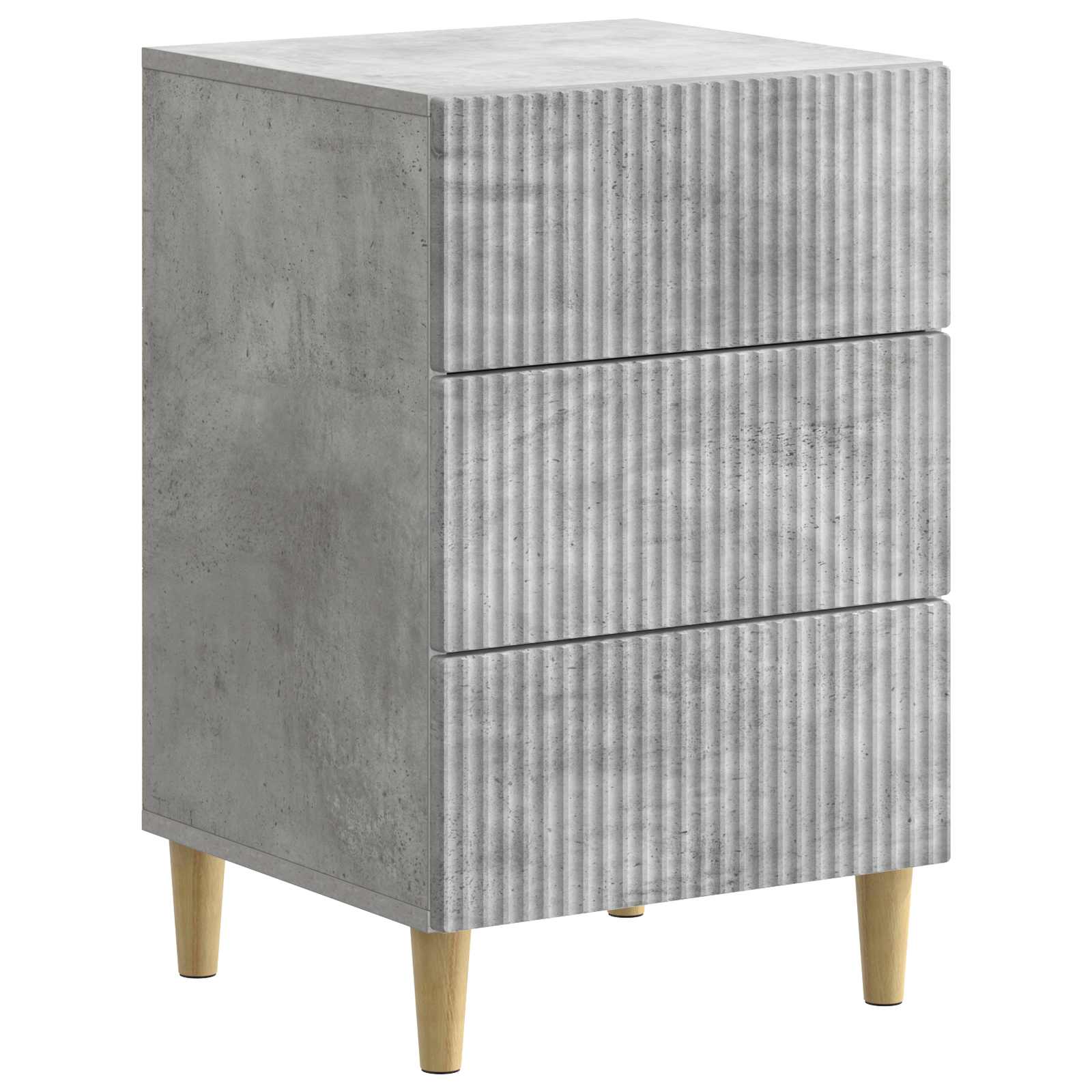 Cabinet de chevet avec tiroir Gris béton 43 x 41 x 66,5 cm - XIOS