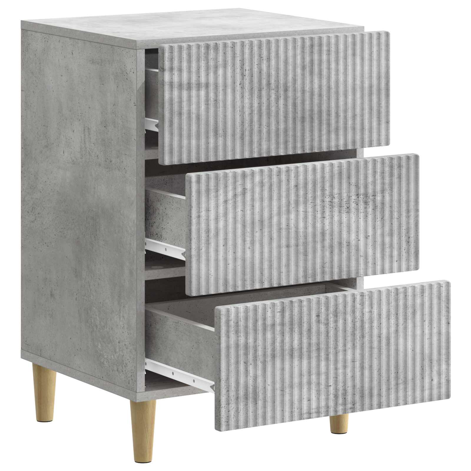 Cabinet de chevet avec tiroir Gris béton 43 x 41 x 66,5 cm - XIOS