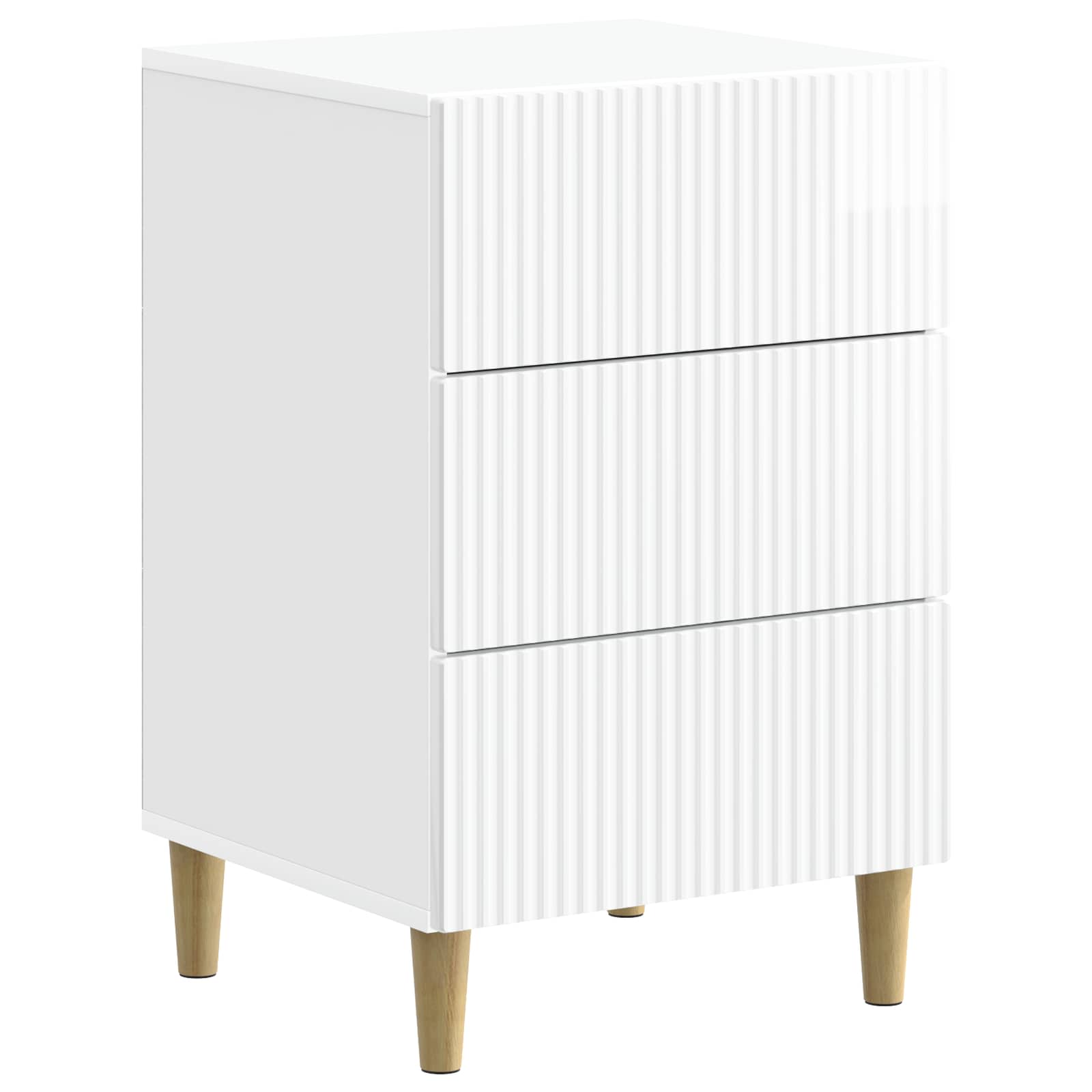 Cabinet de chevet avec tiroir Blanc brillant 43 x 41 x 66,5 cm - XIOS