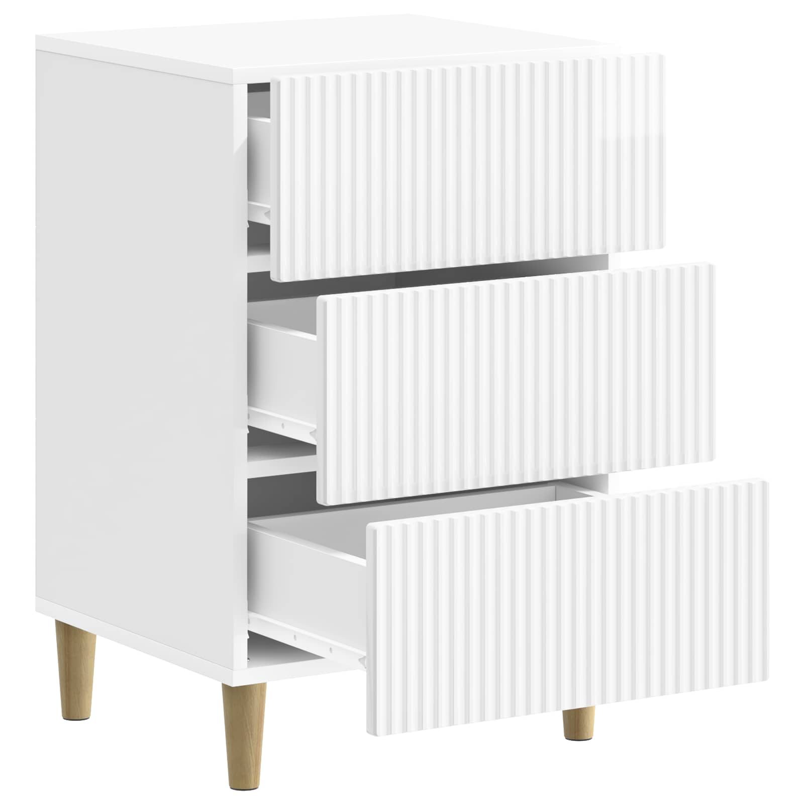 Cabinet de chevet avec tiroir Blanc brillant 43 x 41 x 66,5 cm - XIOS