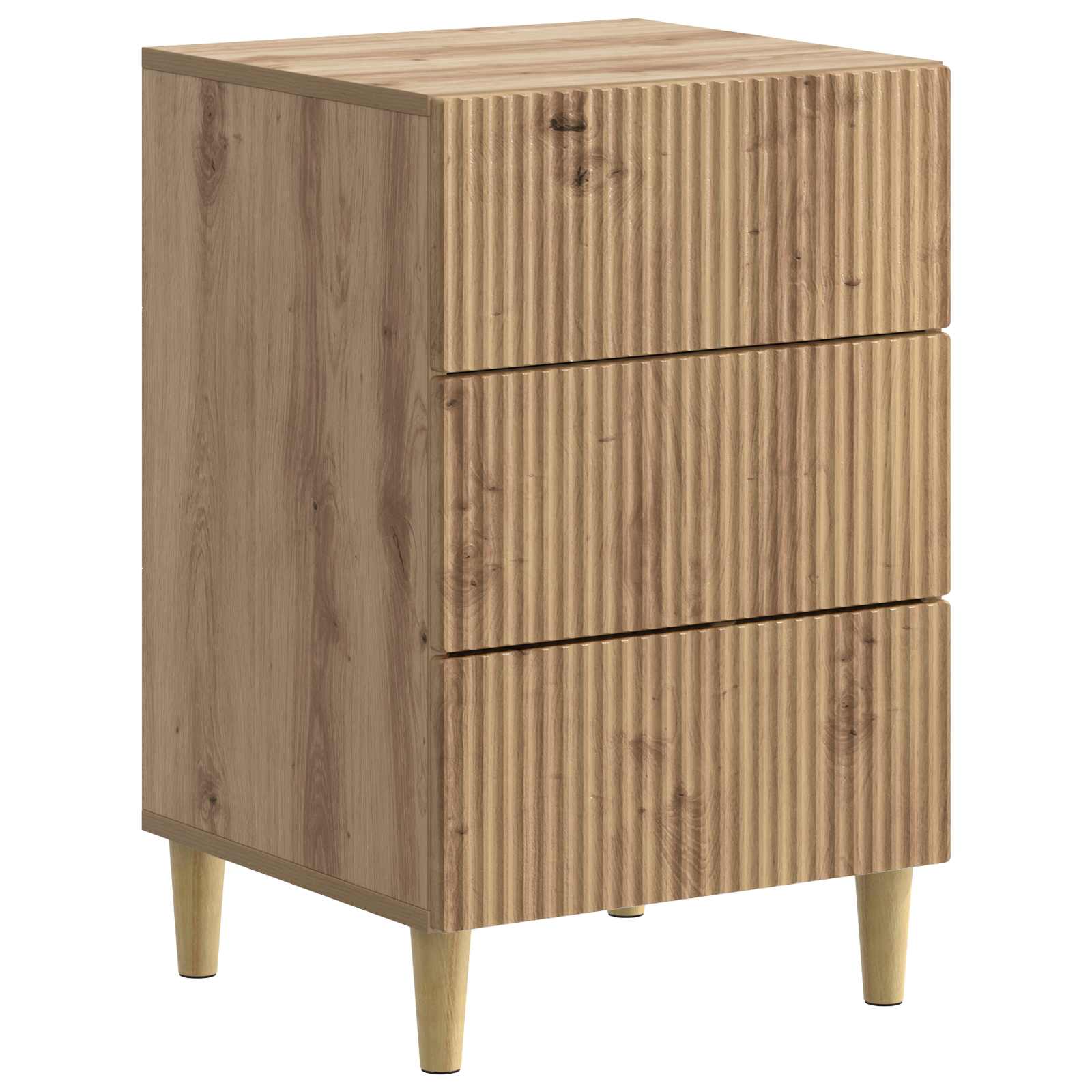 Cabinet de chevet avec tiroir Chêne artisanal 43 x 41 x 66,5 cm - XIOS