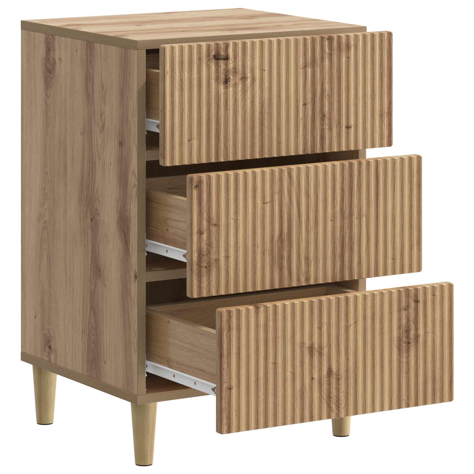 Cabinet de chevet avec tiroir Chêne artisanal 43 x 41 x 66,5 cm - XIOS