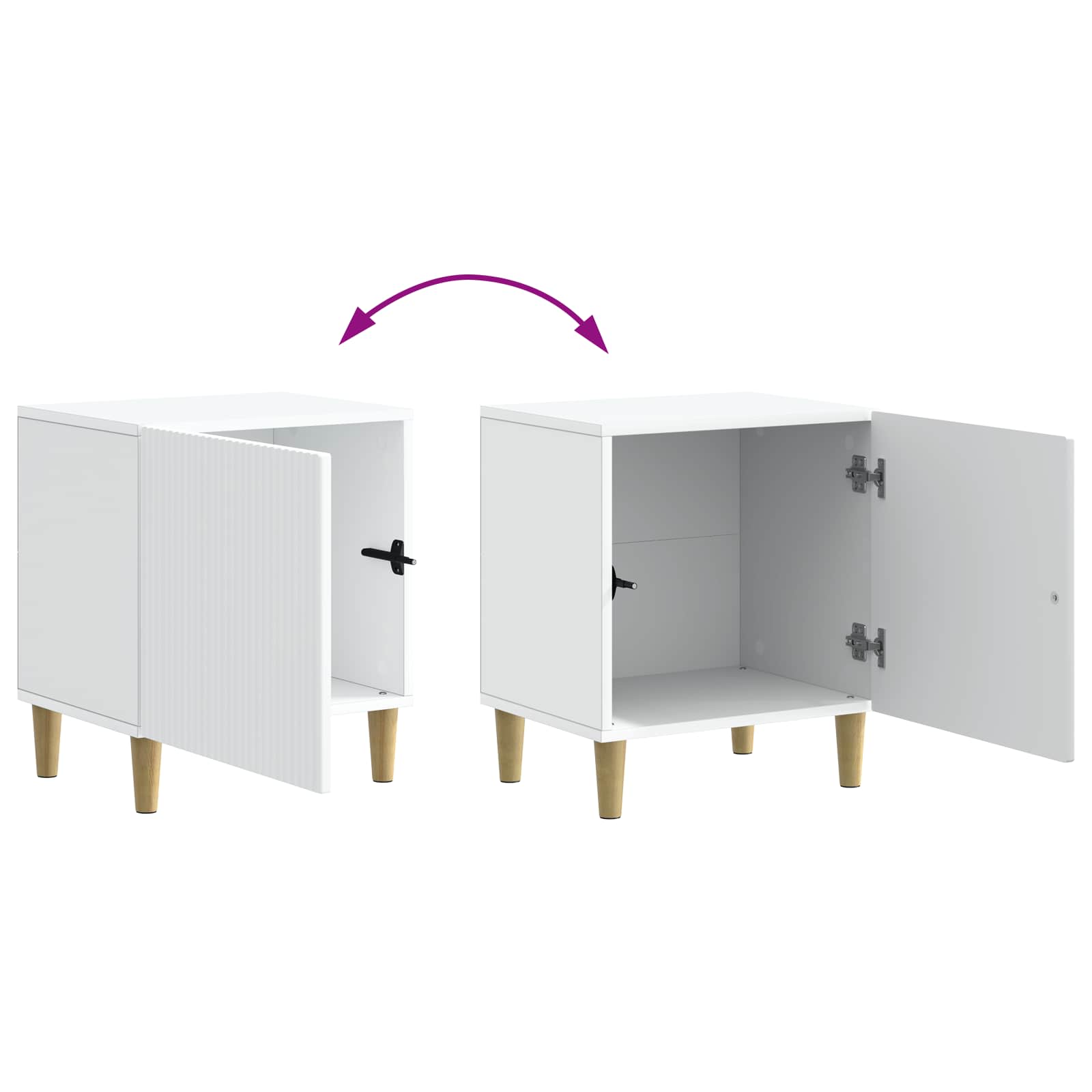 Cabinet de chevet 2 pcs Blanc 43 x 34,5 x 50 cm - XIOS