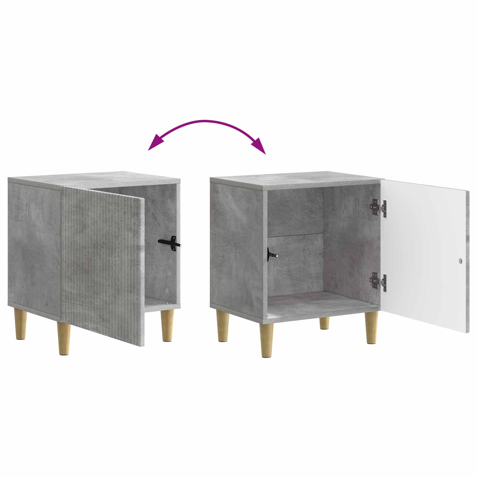 Cabinet de chevet Gris béton 43 x 34,5 x 50 cm - XIOS