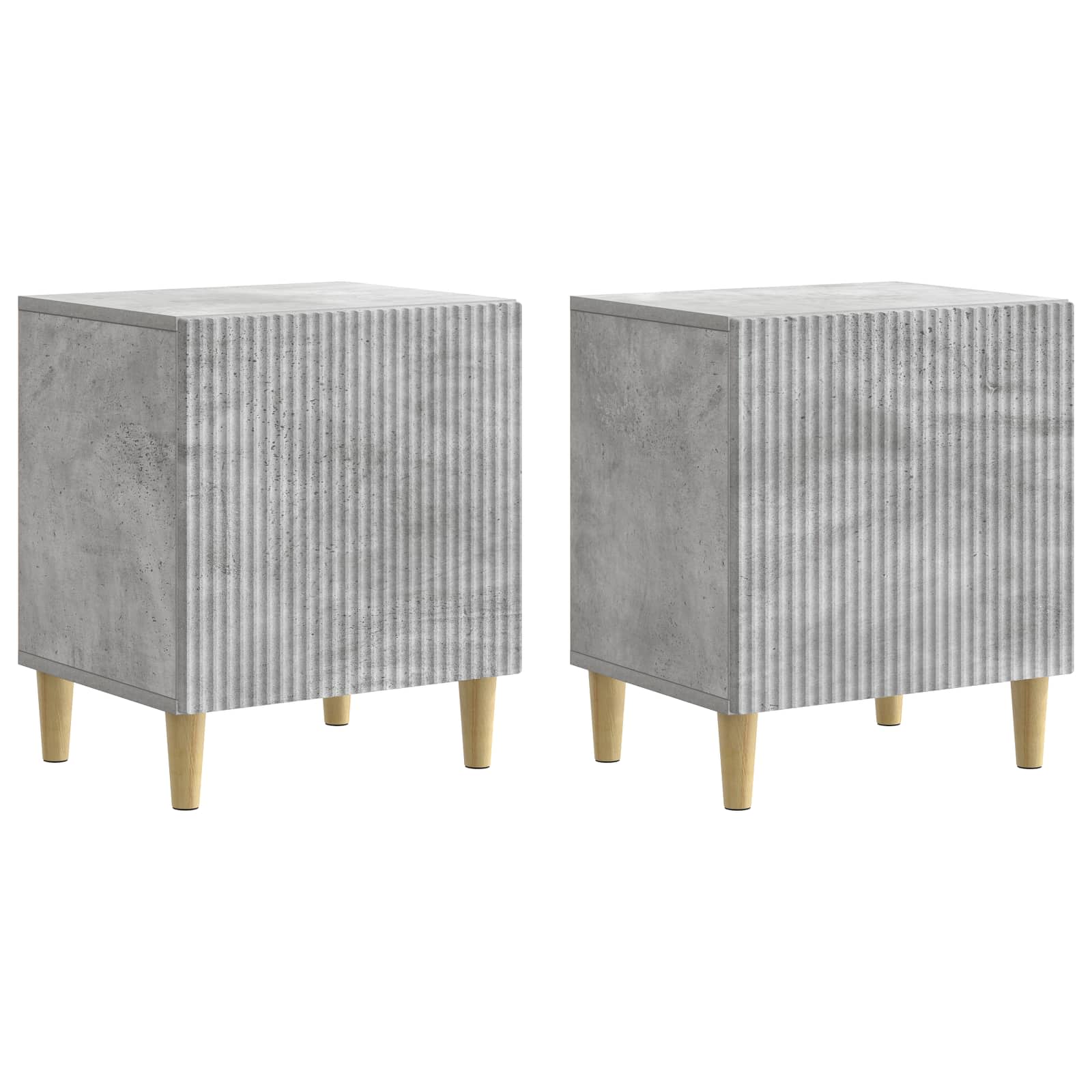 Cabinet de chevet 2 pcs Gris béton 43 x 34,5 x 50 cm - XIOS