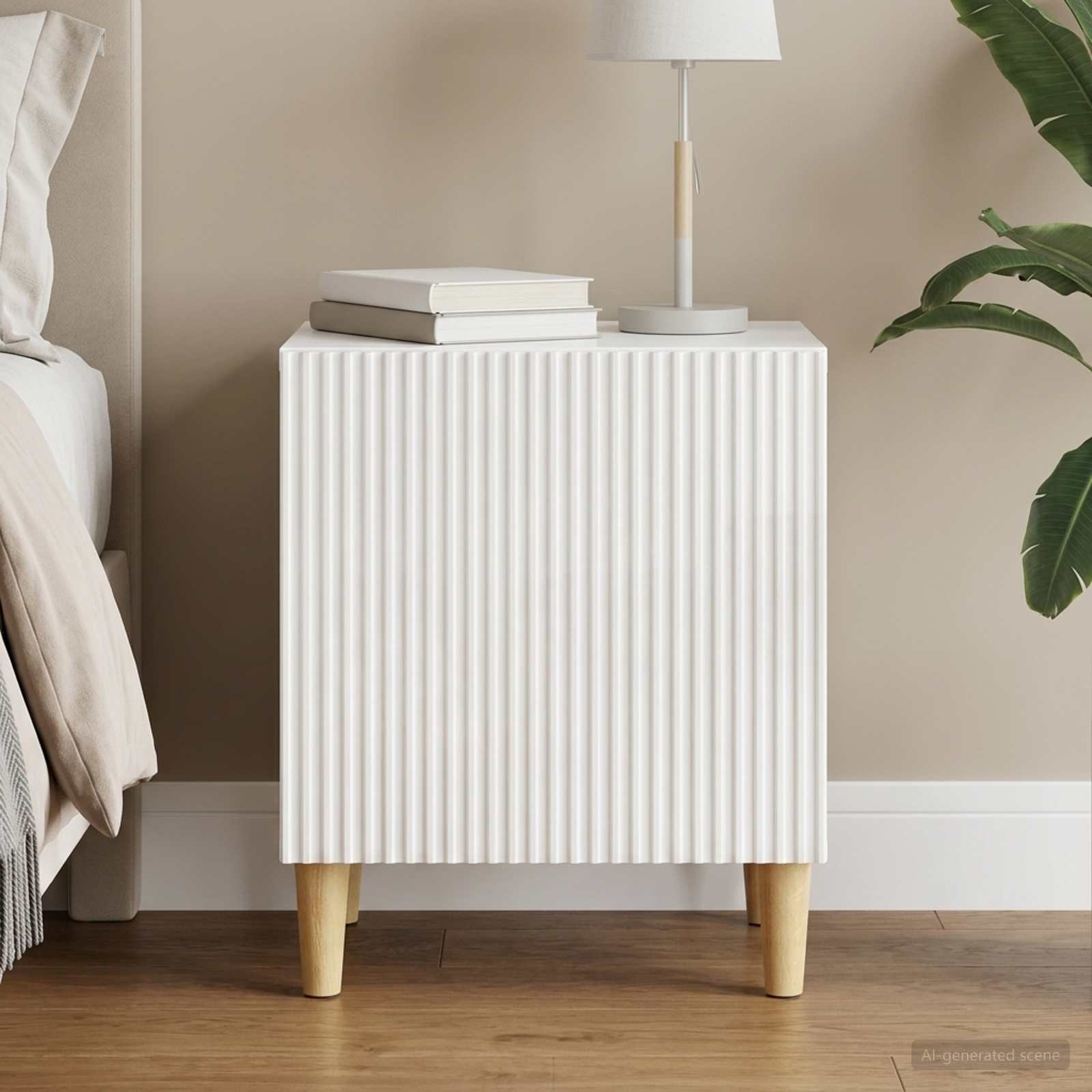 Cabinet de chevet Blanc brillant 43 x 34,5 x 50 cm - XIOS