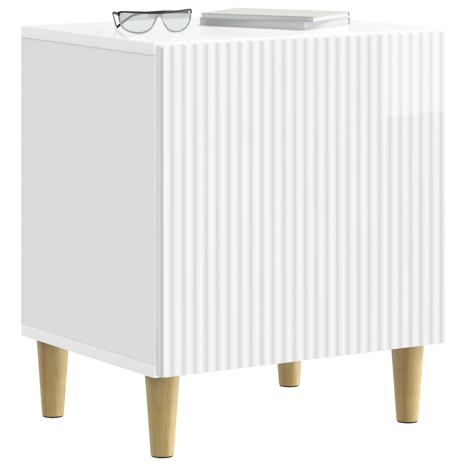 Cabinet de chevet 2 pcs Blanc brillant 43 x 34,5 x 50 cm - XIOS