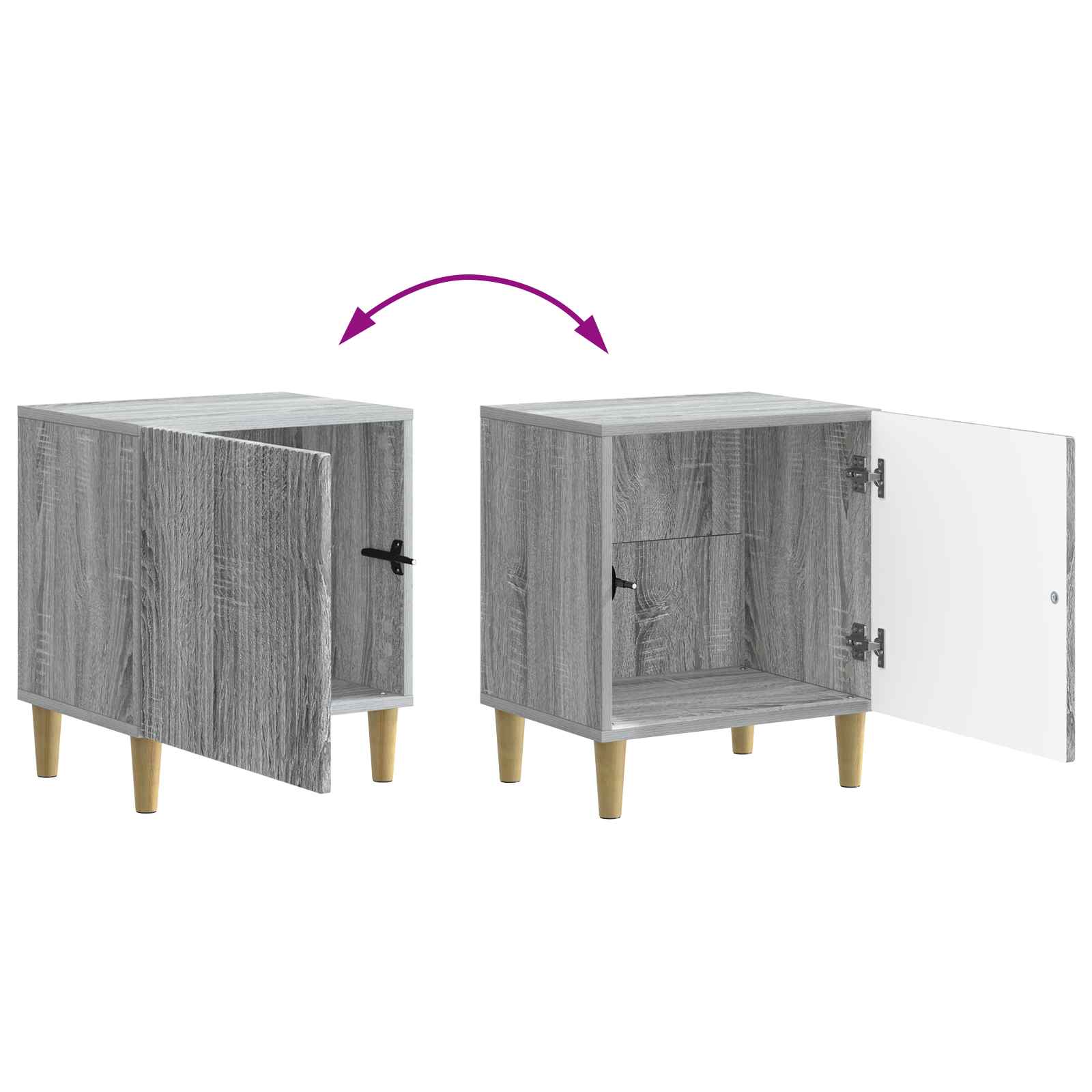Cabinet de chevet 2 pcs Sonoma gris 43 x 34,5 x 50 cm - XIOS