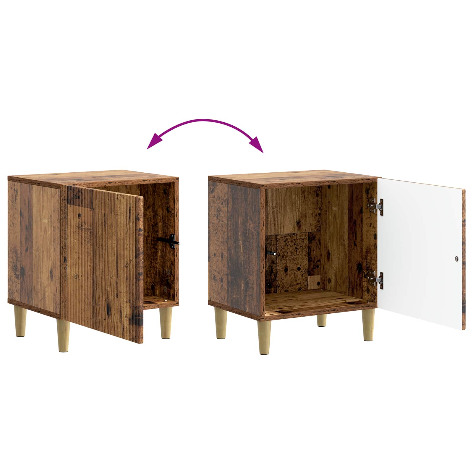 Cabinet de chevet 2 pcs Bois ancien 43 x 34,5 x 50 cm - XIOS