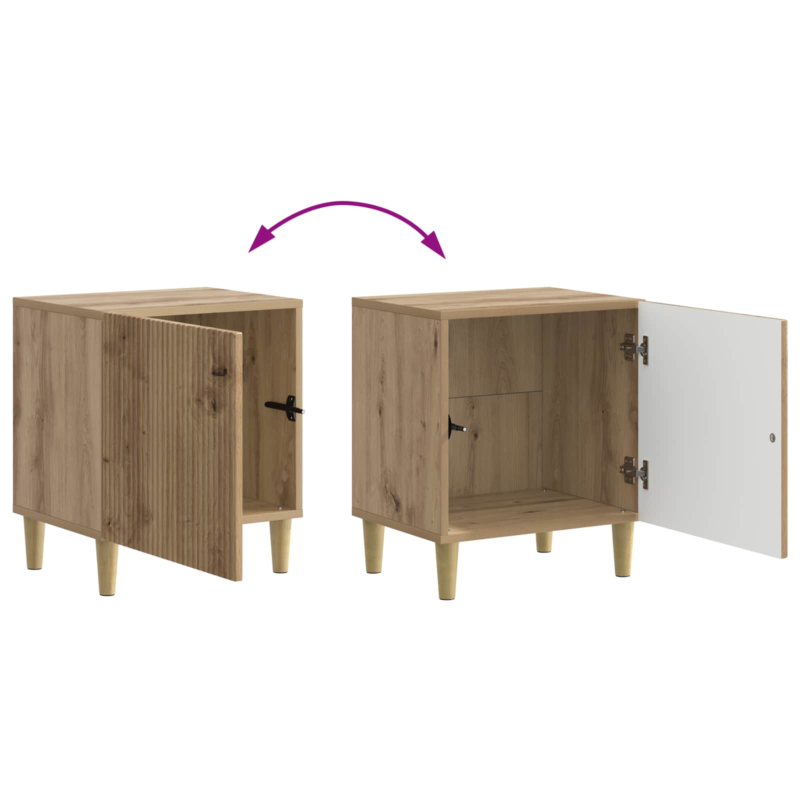 Cabinet de chevet 2 pcs Chêne artisanal 43 x 34,5 x 50 cm - XIOS