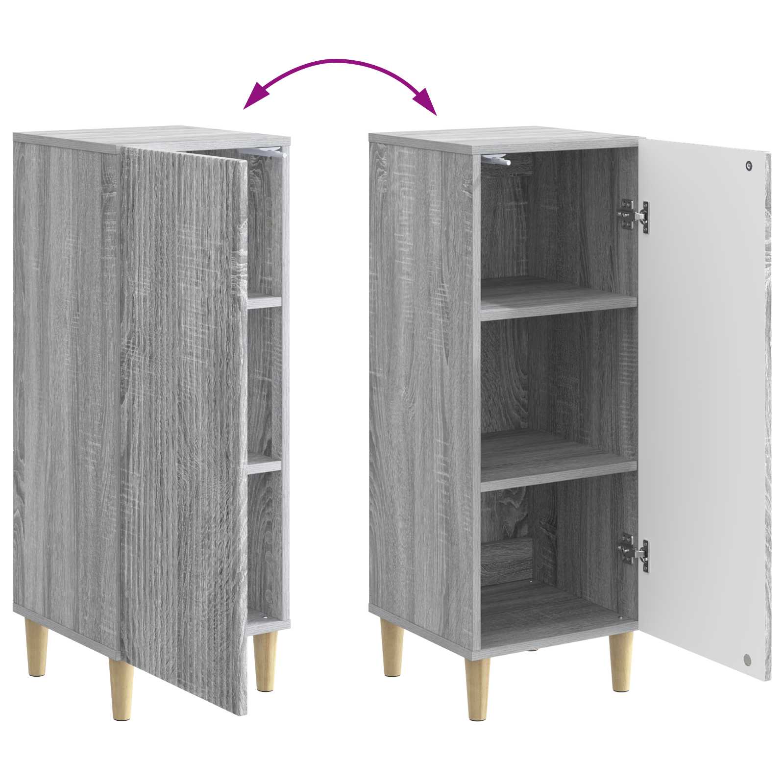 Buffet Sonoma gris 33 x 34,5 x 90 cm Bois d'ingénierie - XIOS