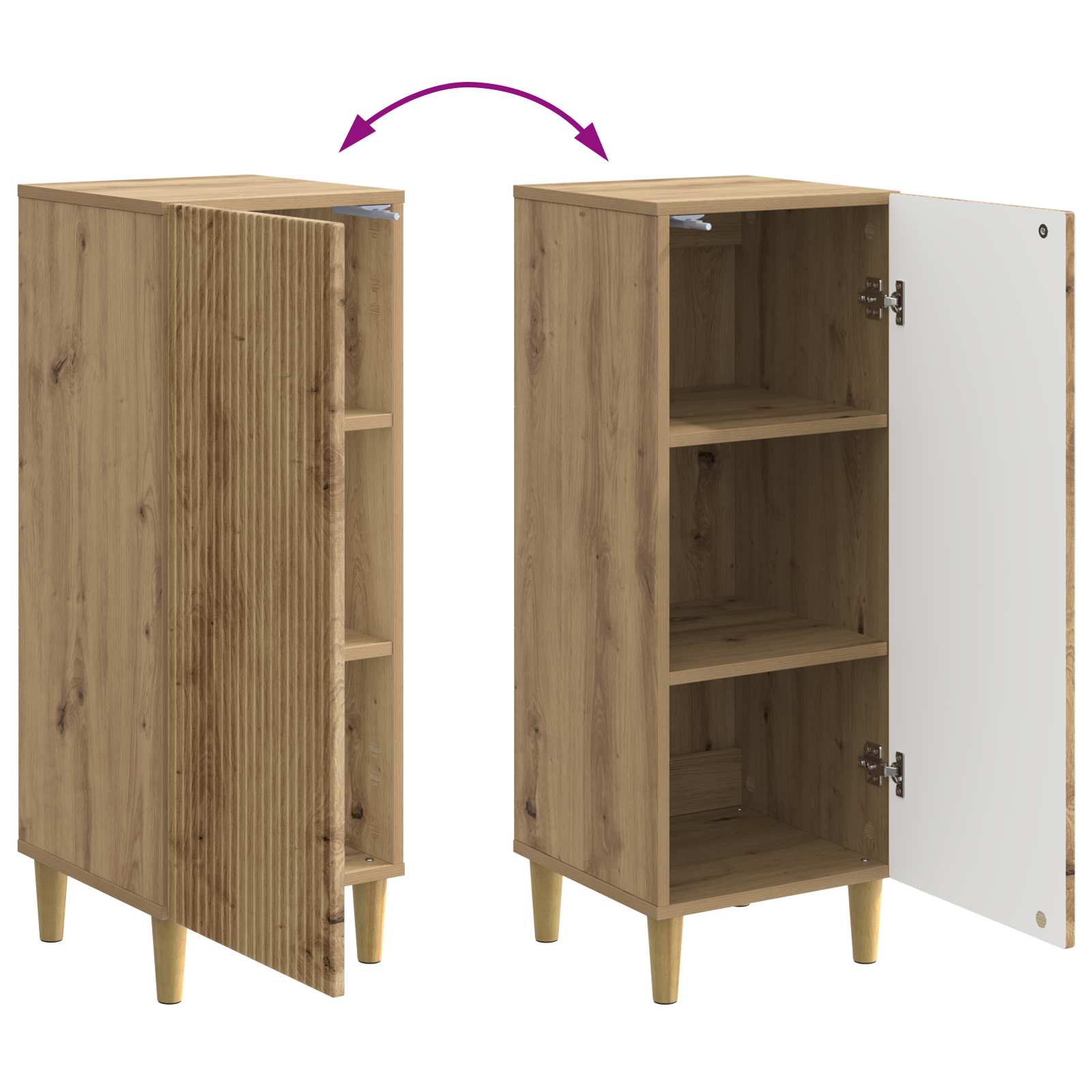 Buffet Chêne artisanal 33 x 34,5 x 90 cm Bois d'ingénierie - XIOS