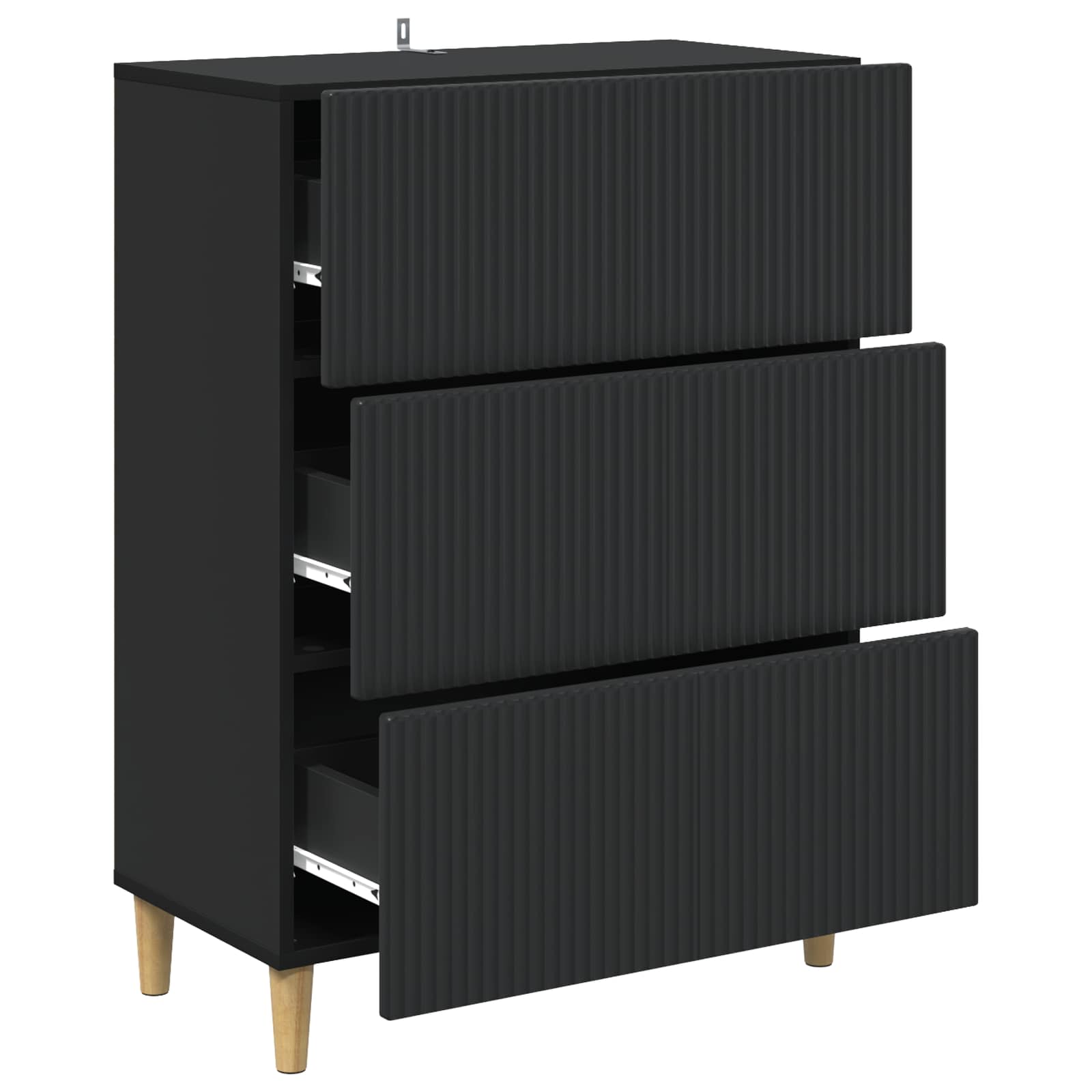 Armoire à tiroirs Noir 66 x 34,5 x 90 cm Bois d'ingénierie - XIOS