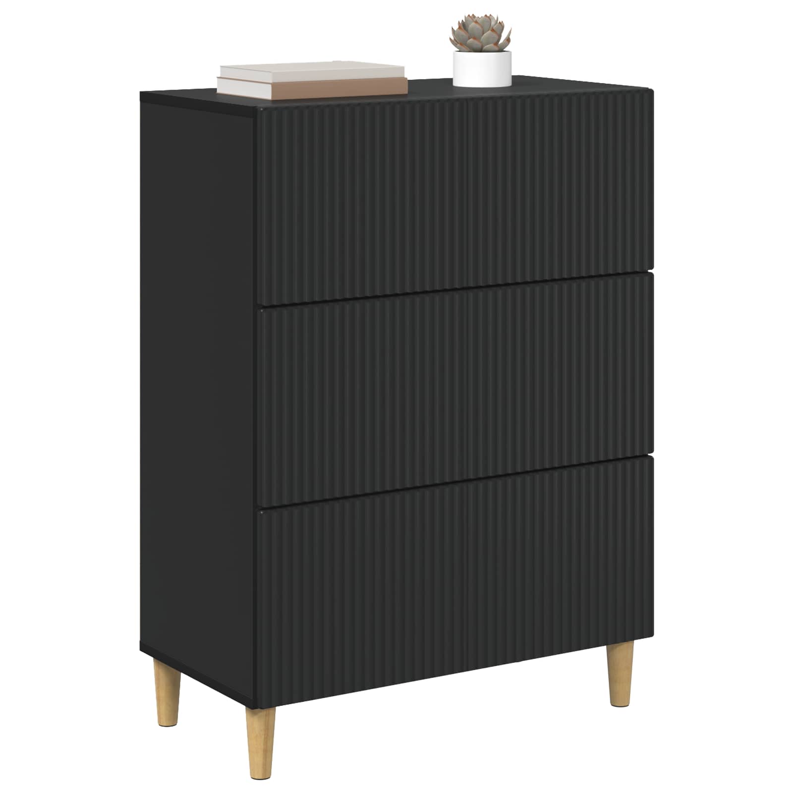 Armoire à tiroirs Noir 66 x 34,5 x 90 cm Bois d'ingénierie - XIOS