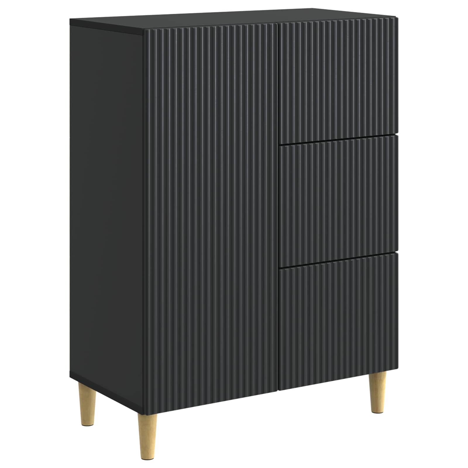 Buffet avec tiroir Noir 66 x 34,5 x 90 cm Bois d'ingénierie - XIOS