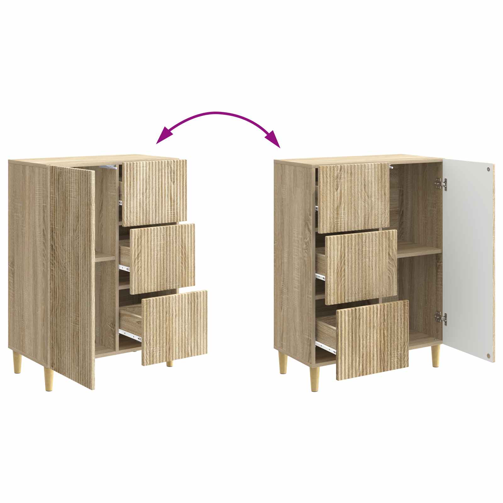Buffet Chêne Sonoma 66 x 34,5 x 90 cm Bois d'ingénierie - XIOS