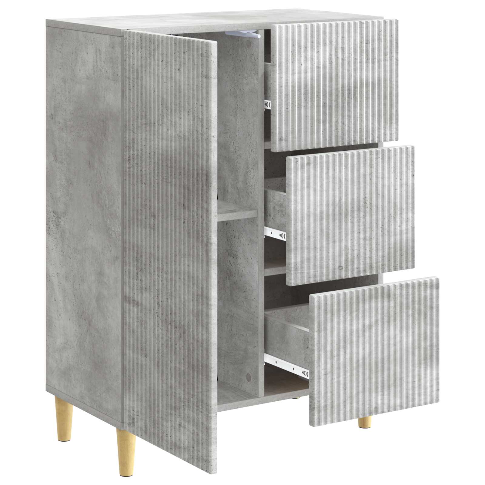 Buffet Gris béton 66 x 34,5 x 90 cm Bois d'ingénierie - XIOS