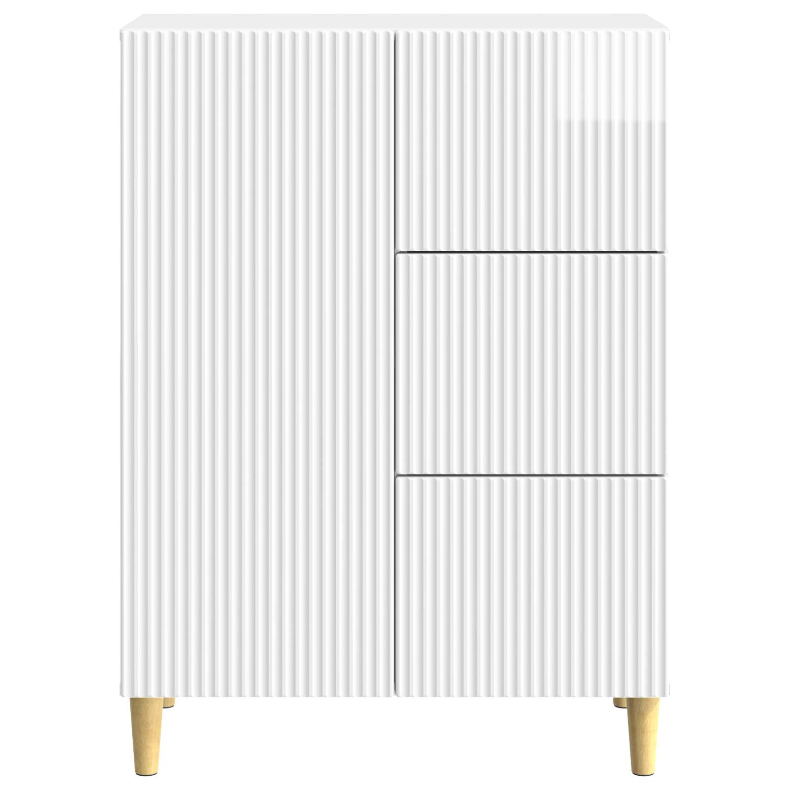 Buffet Blanc brillant 66 x 34,5 x 90 cm Bois d'ingénierie - XIOS